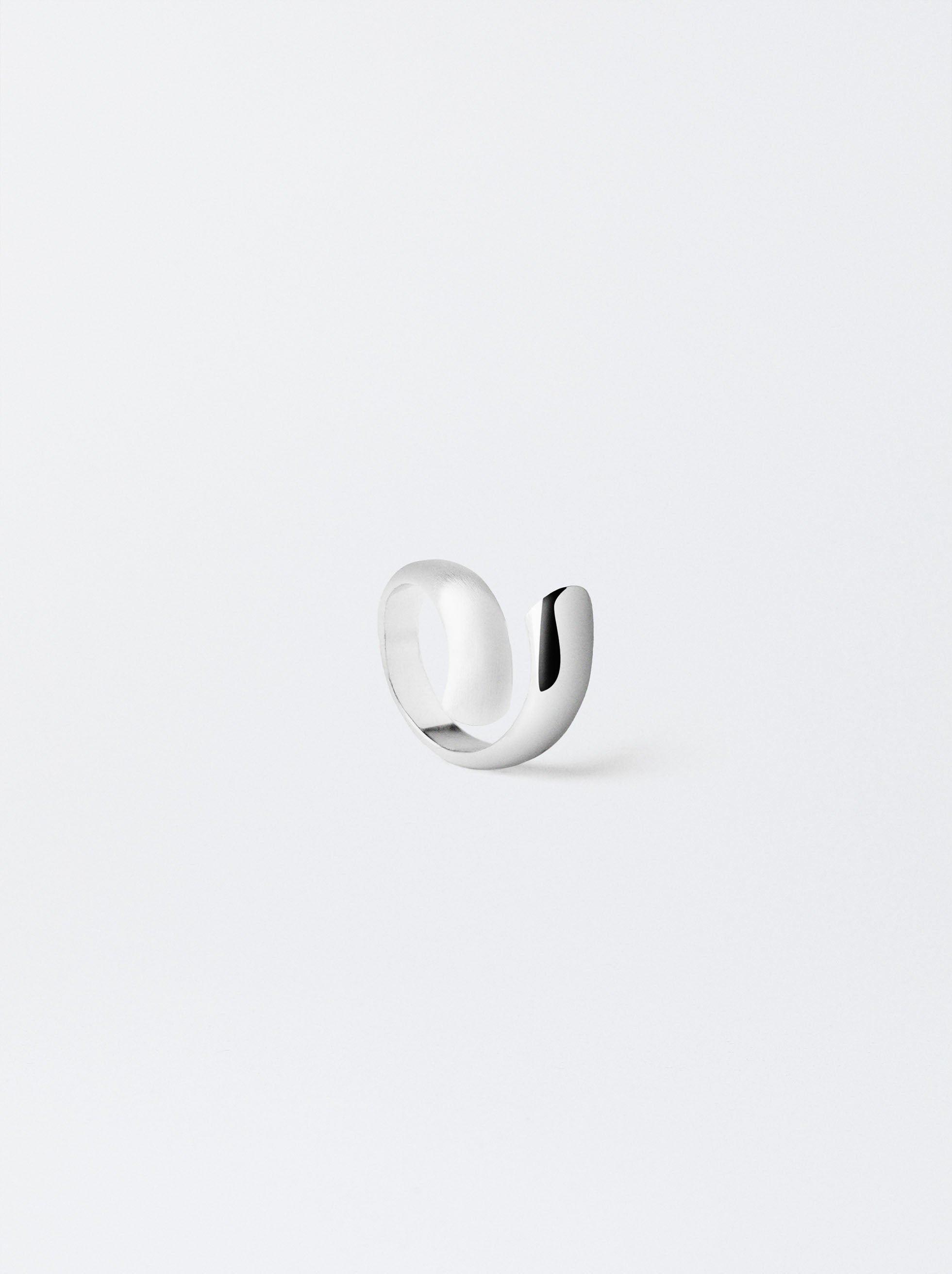 Anillo En Espiral Plateado
