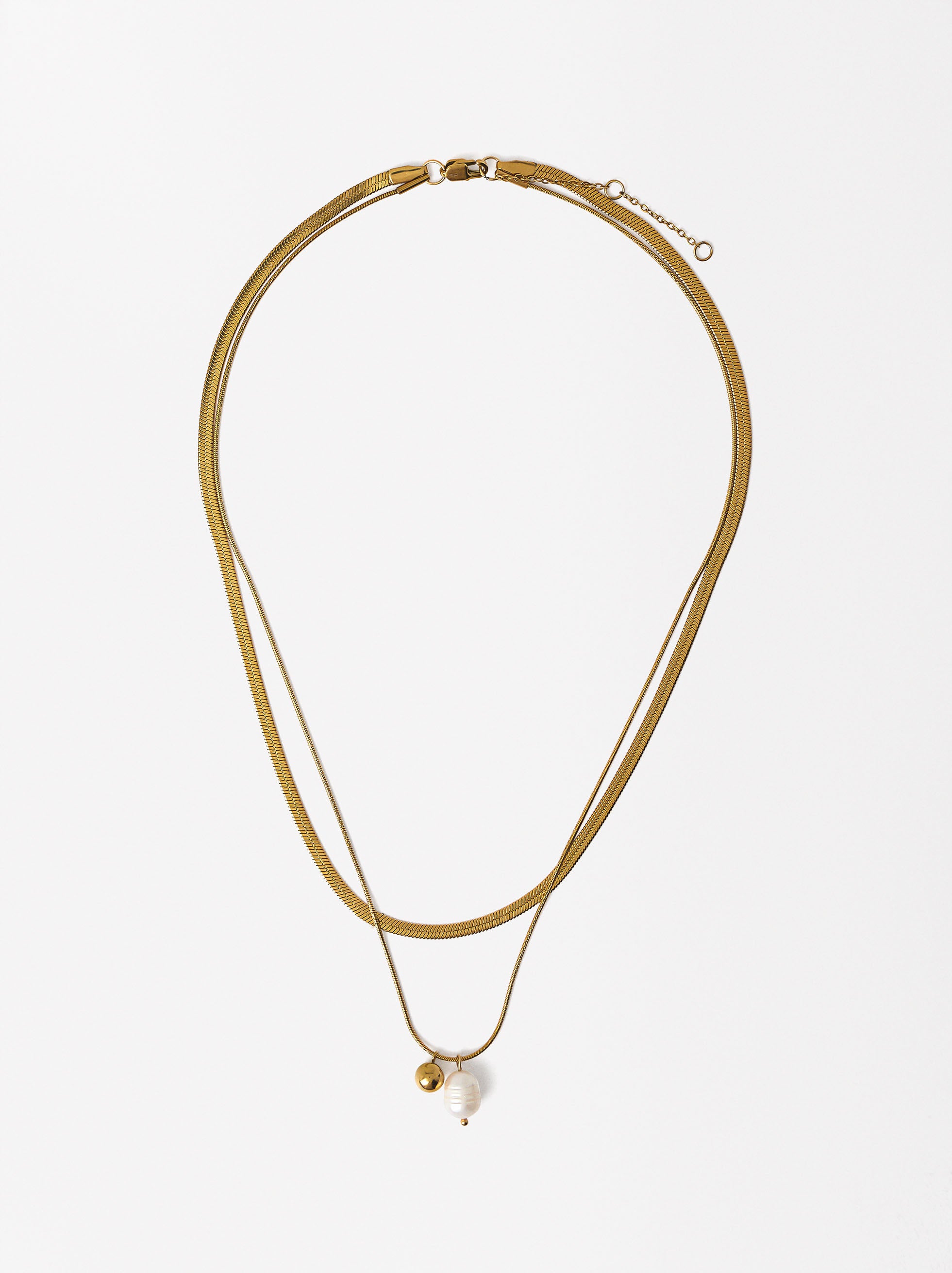 Set De Collares De Perlas - Acero Inoxidable