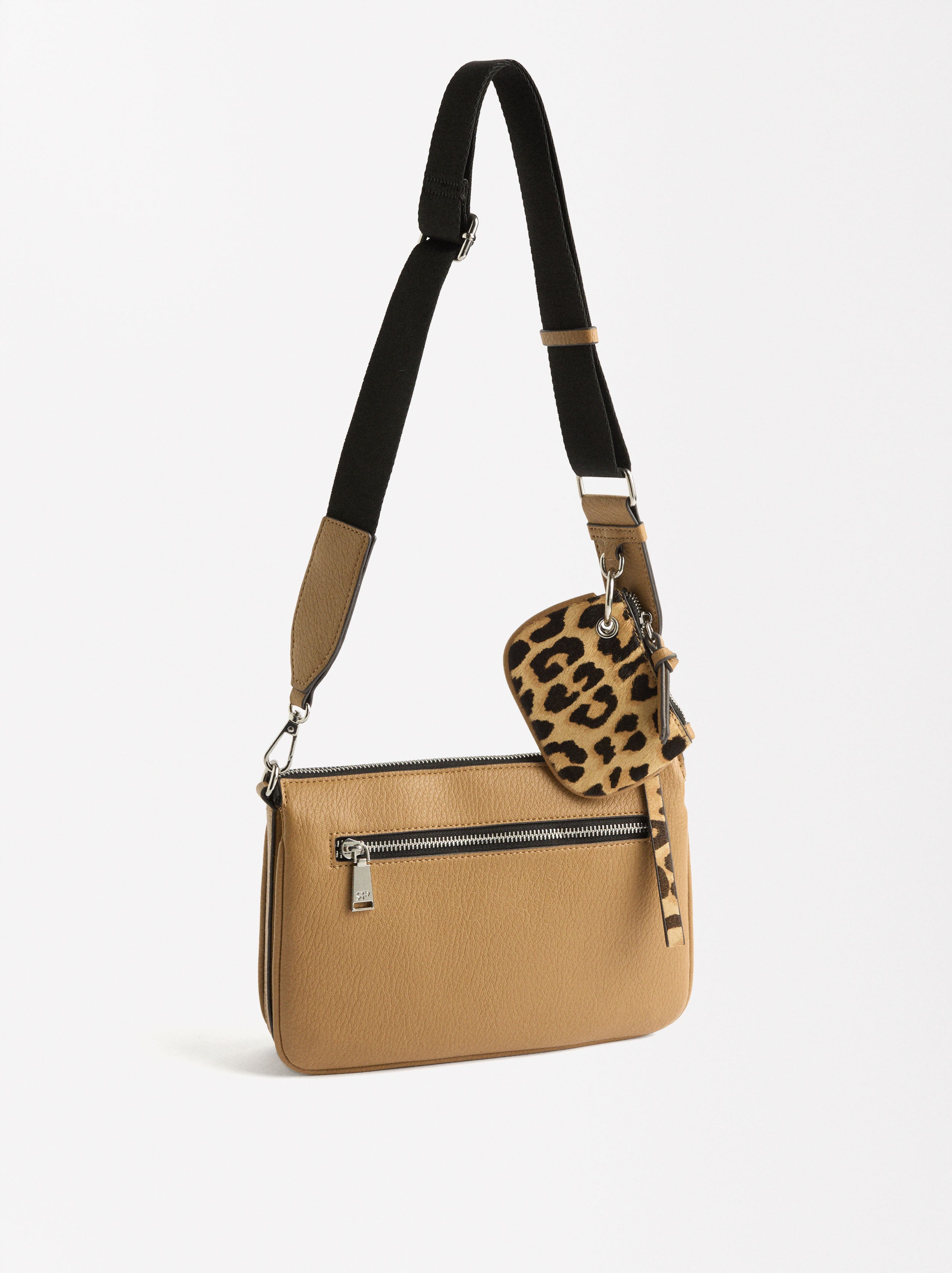 Bolso Bandolera Con Detalle De Piel Y Estampado De Leopardo