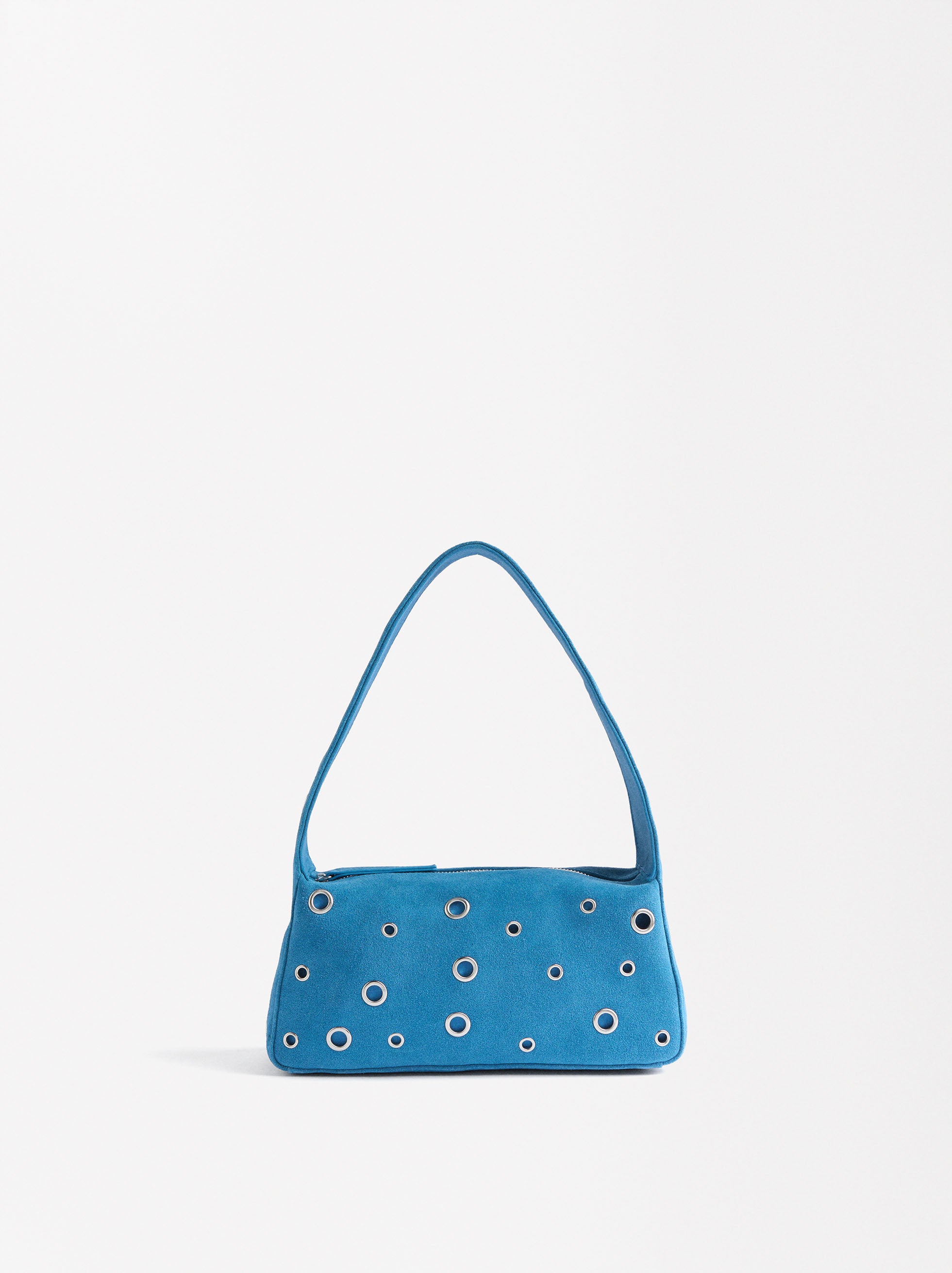 Bolso De Hombro De Piel Con Detalle De Tachuelas