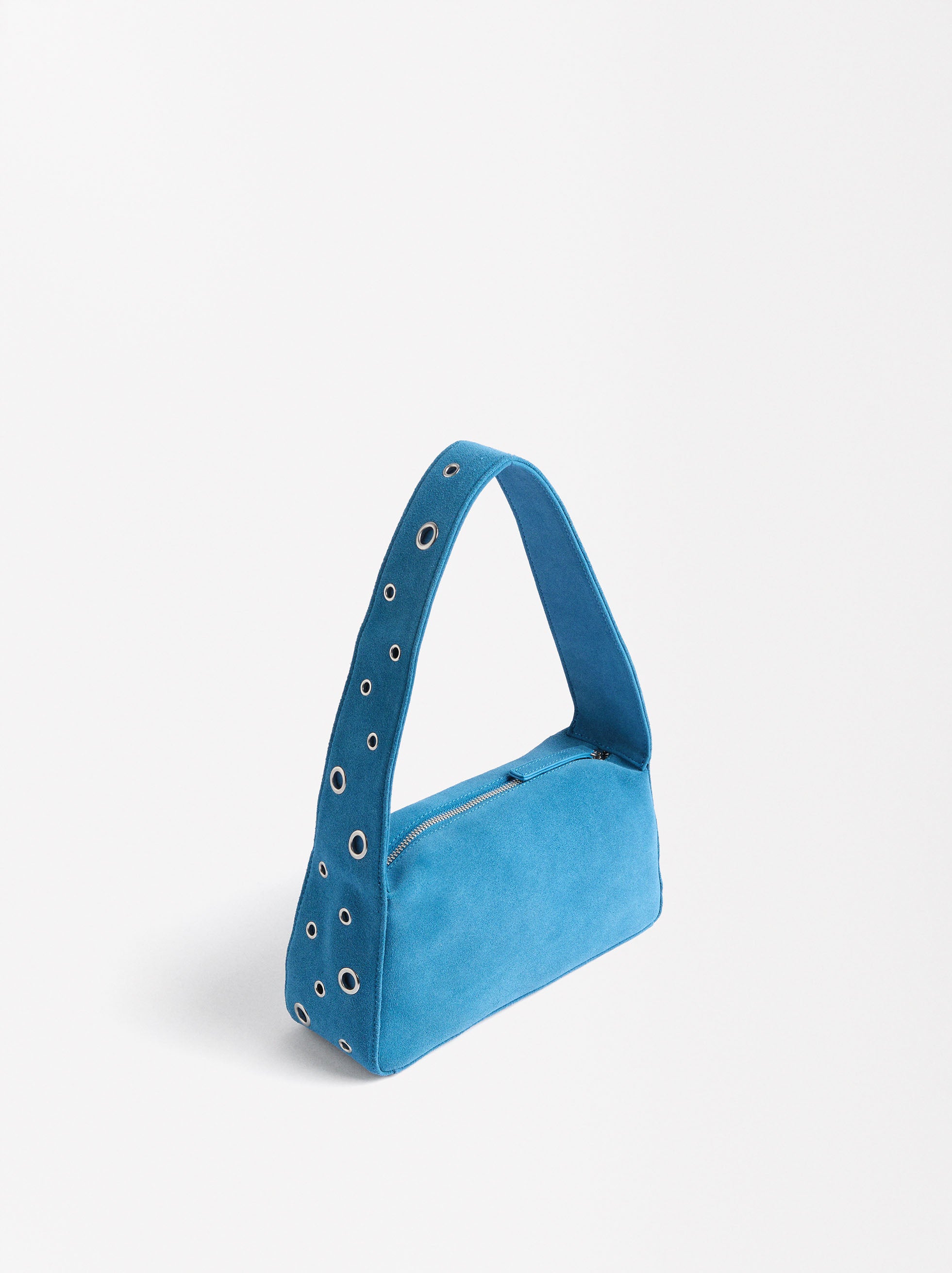 Bolso De Hombro De Piel Con Detalle De Tachuelas