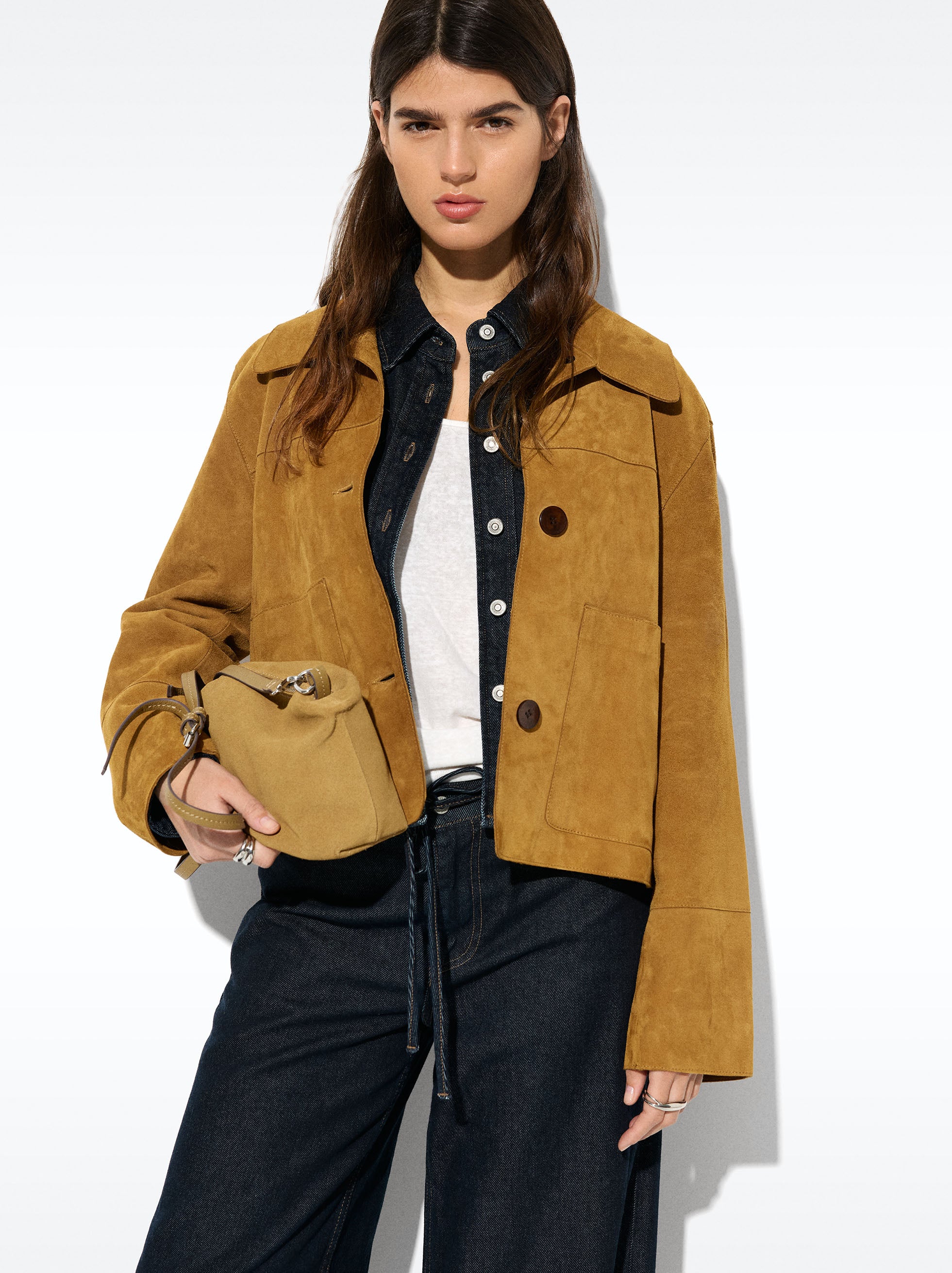 Chaqueta De Piel Con Botones