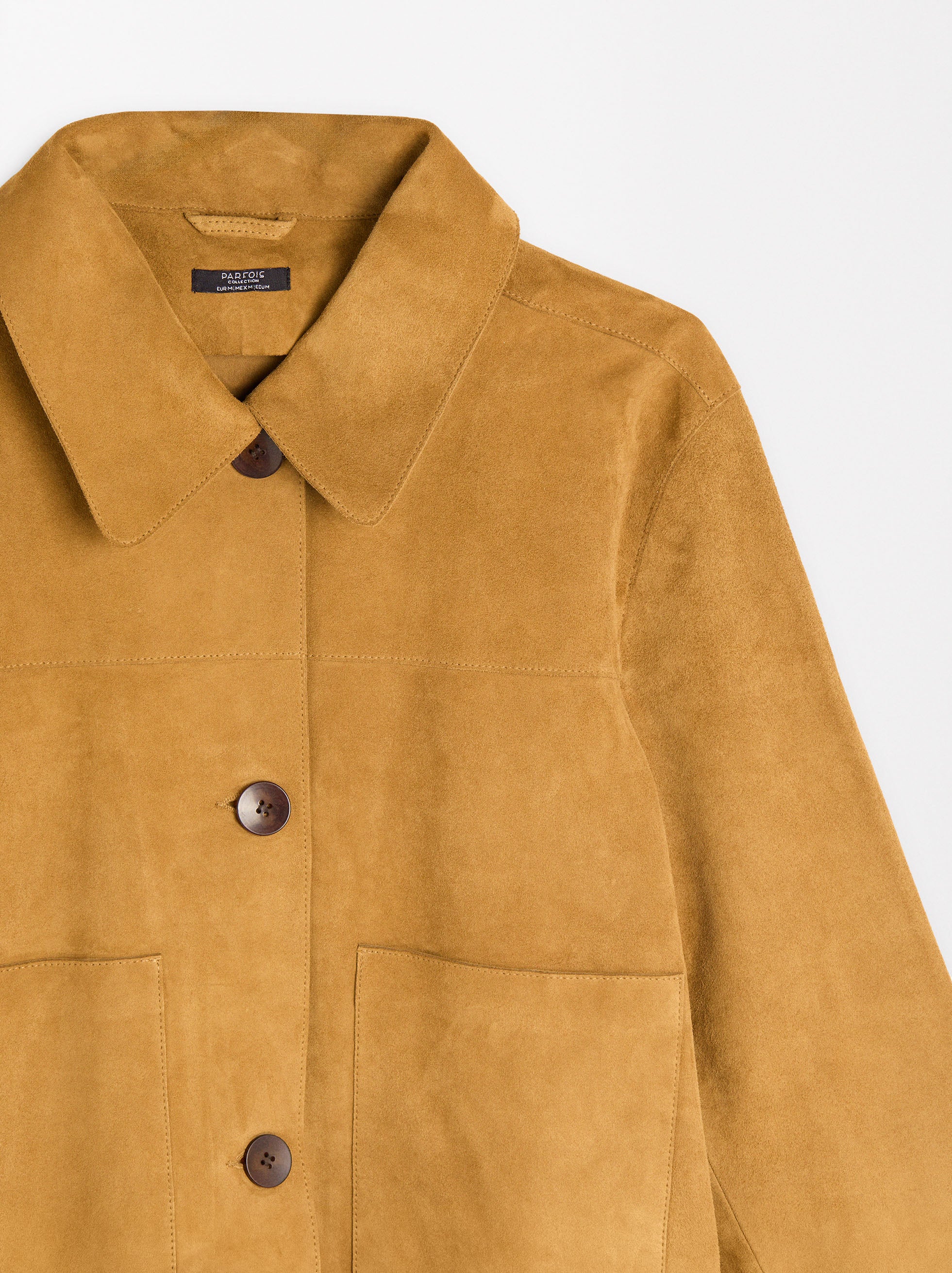 Chaqueta De Piel Con Botones