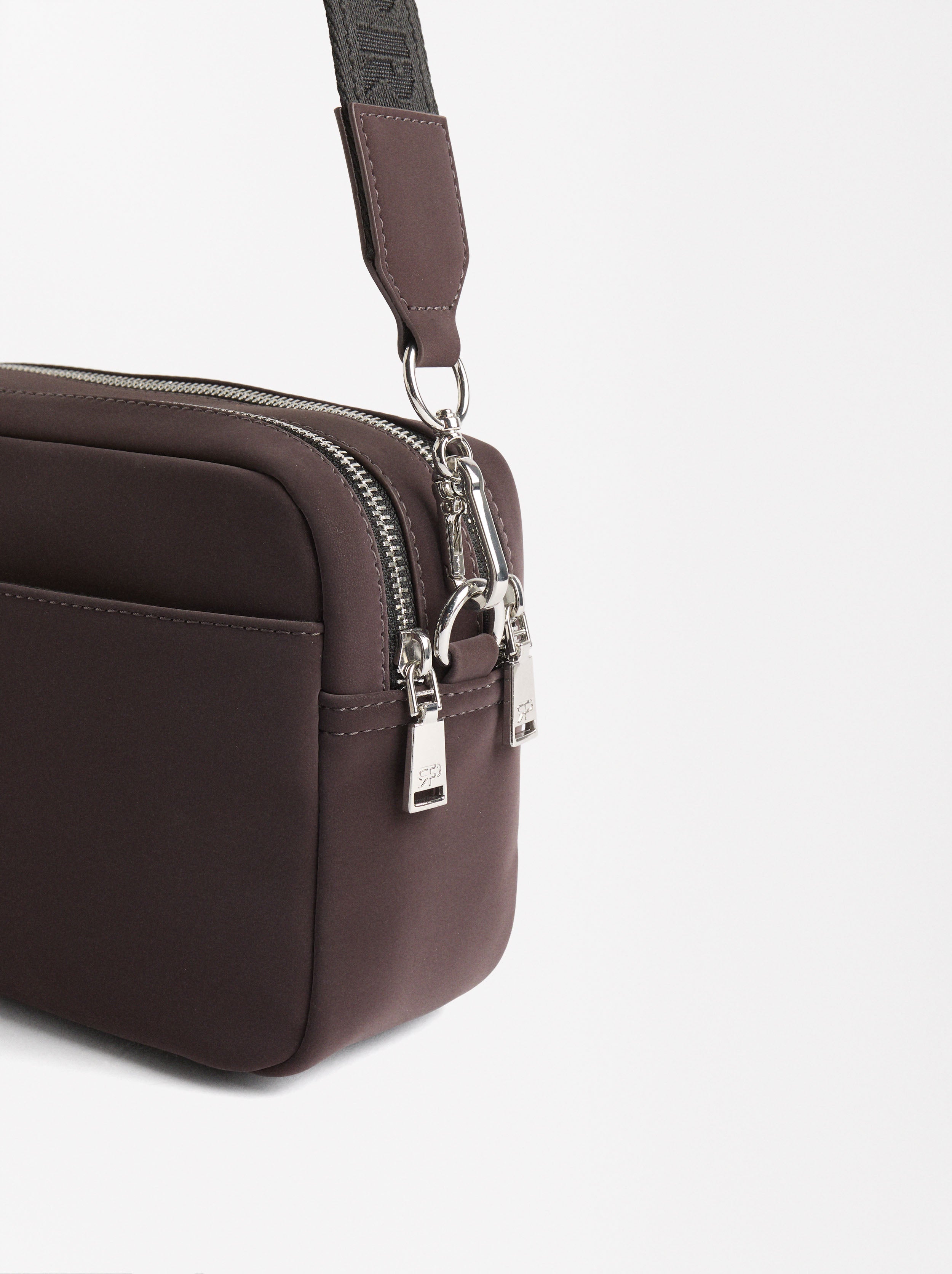Bolso Bandolera Con Doble Cierre