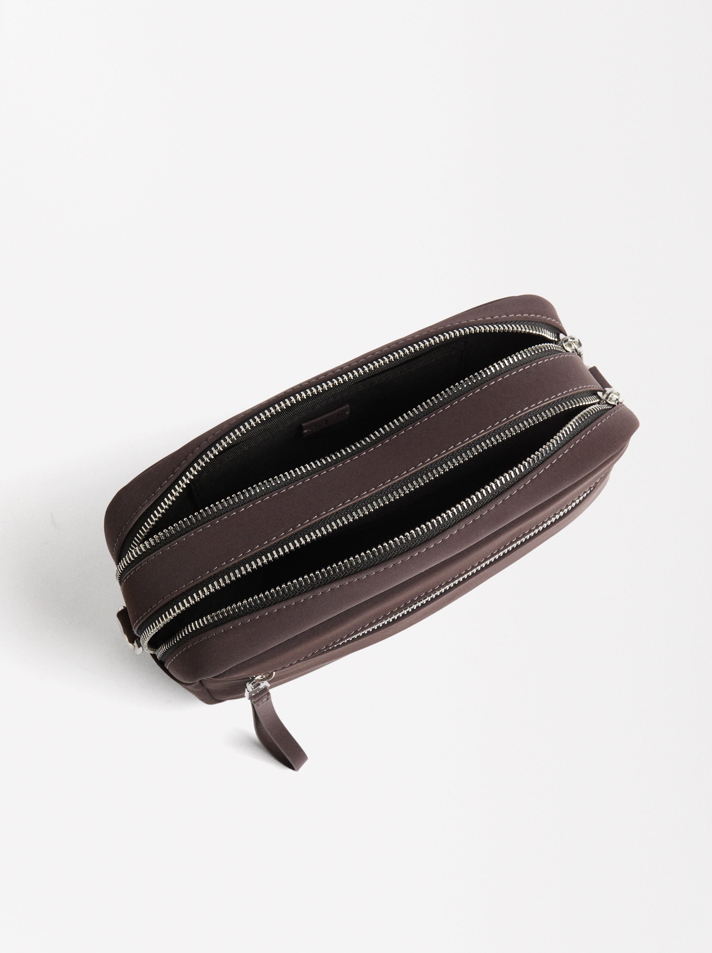 Bolso Bandolera Con Doble Cierre