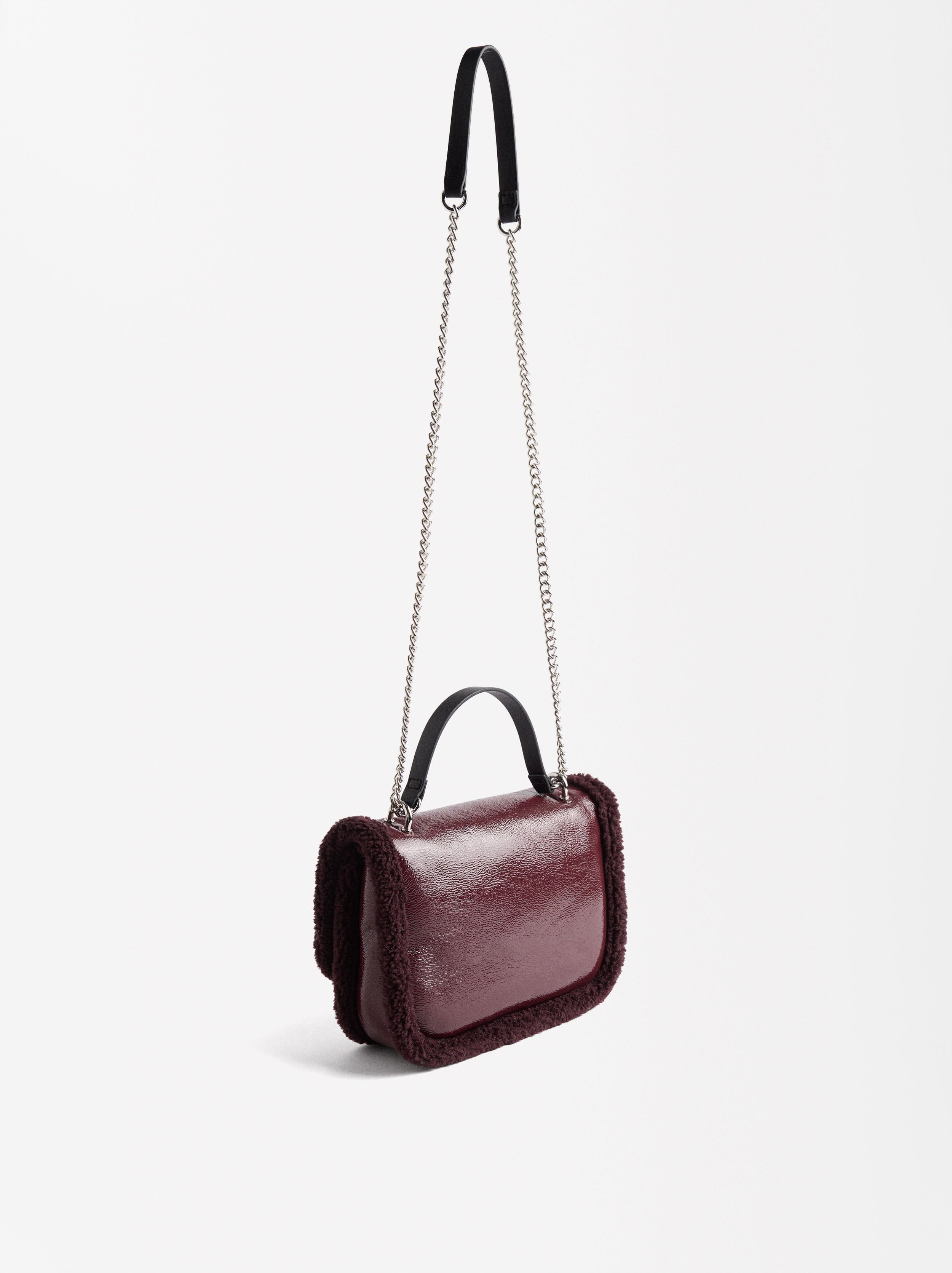 Bolso De Hombro Con Cadena Y Efecto Pelo