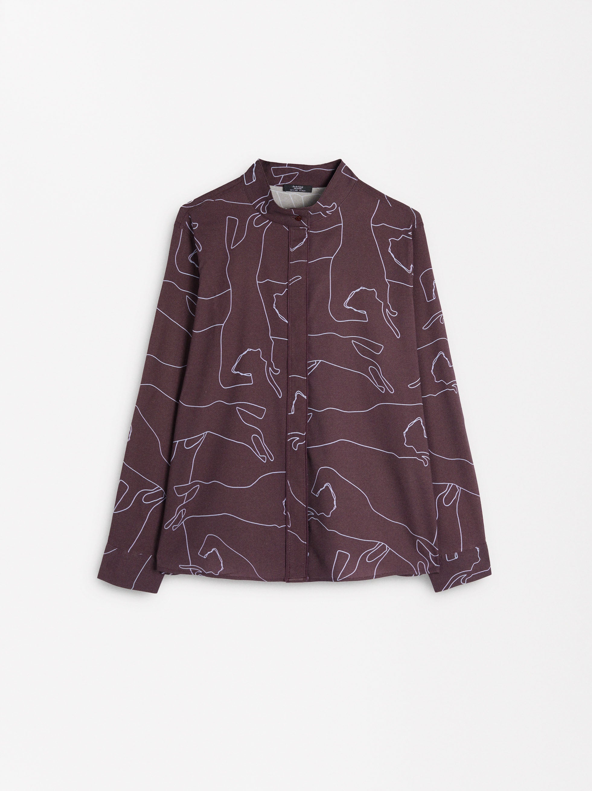 Camisa Estampada Cuello Mao