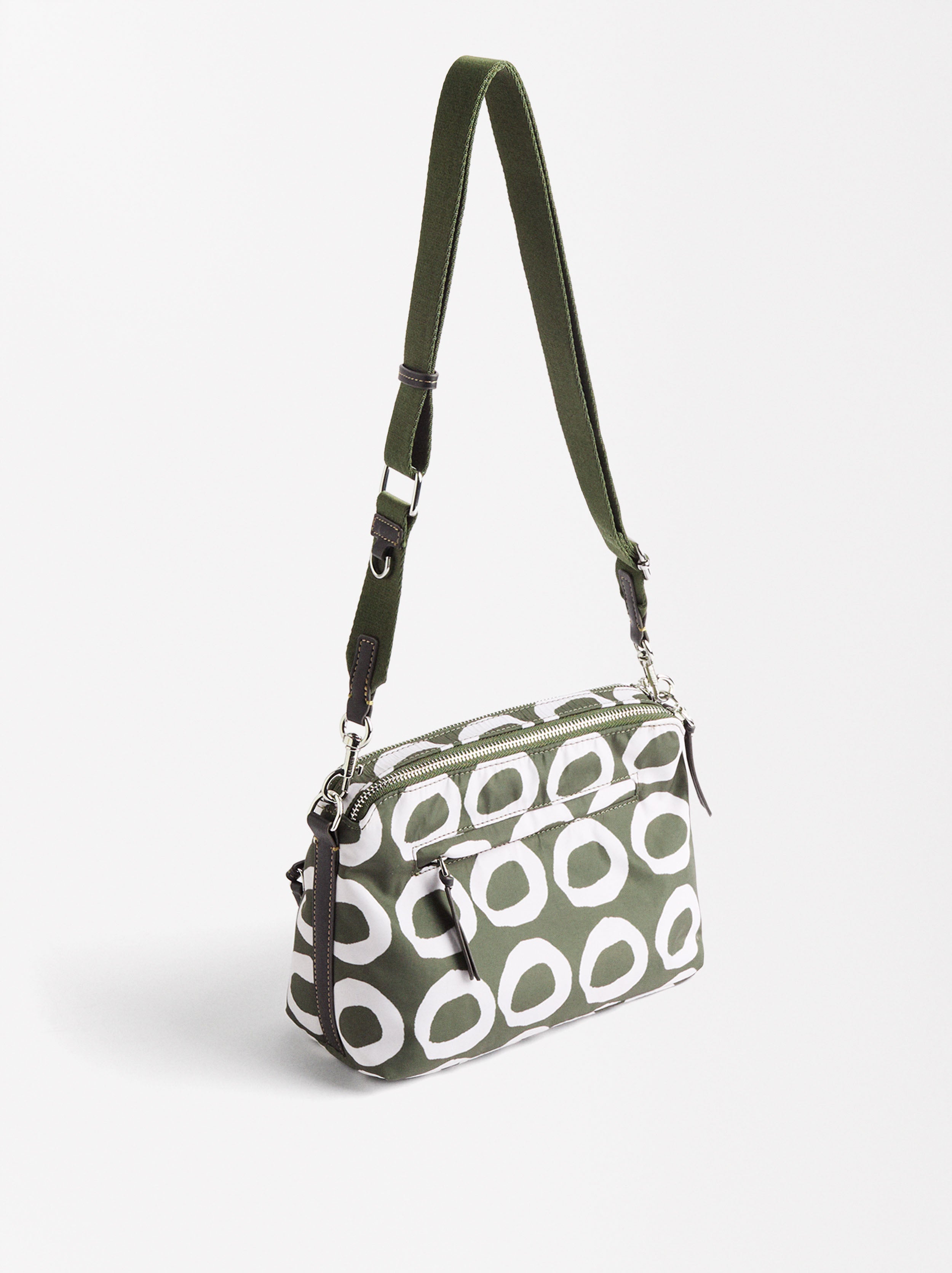 Bolso Bandolera Estampado De Nylon