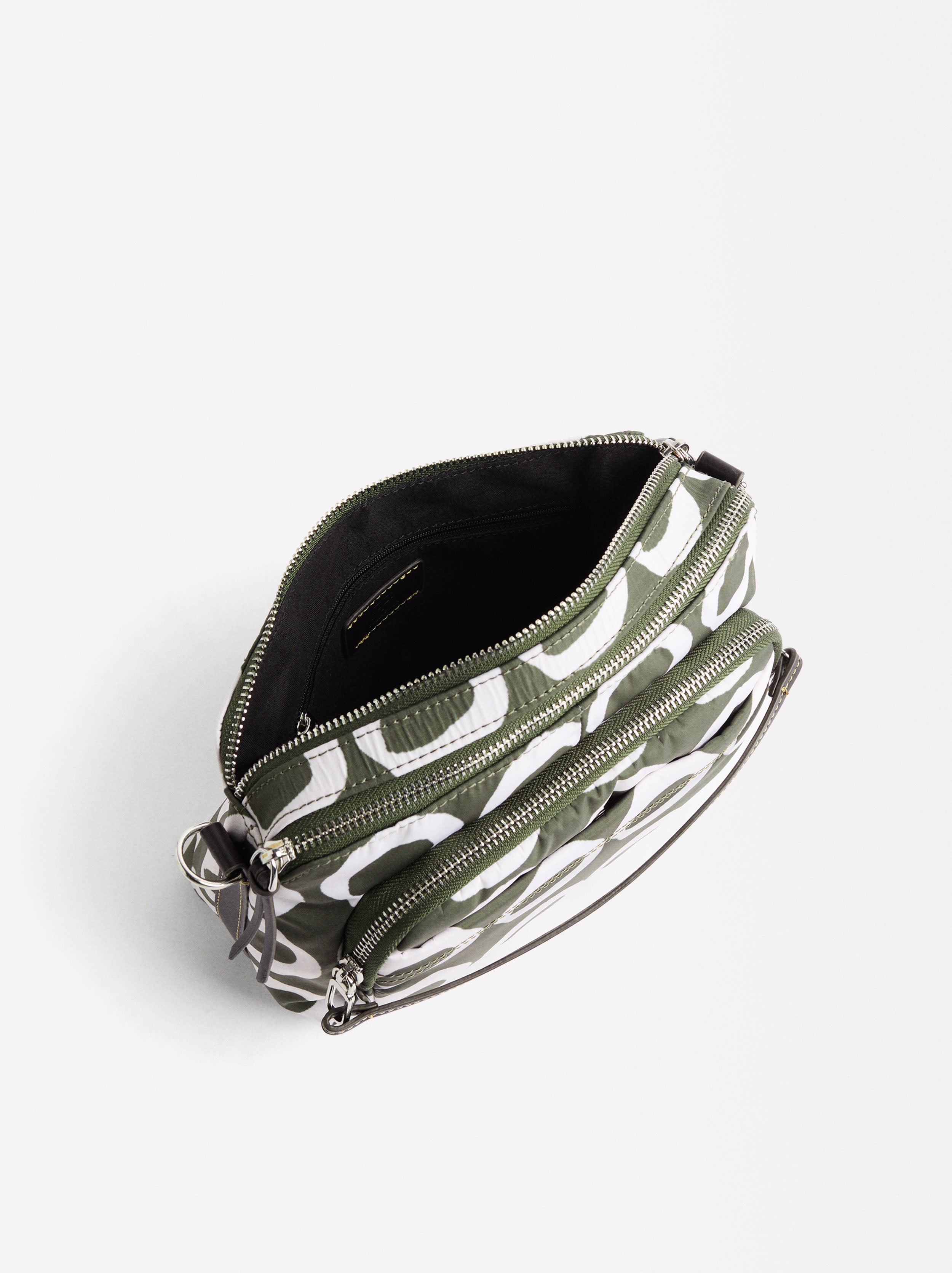 Bolso Bandolera Estampado De Nylon