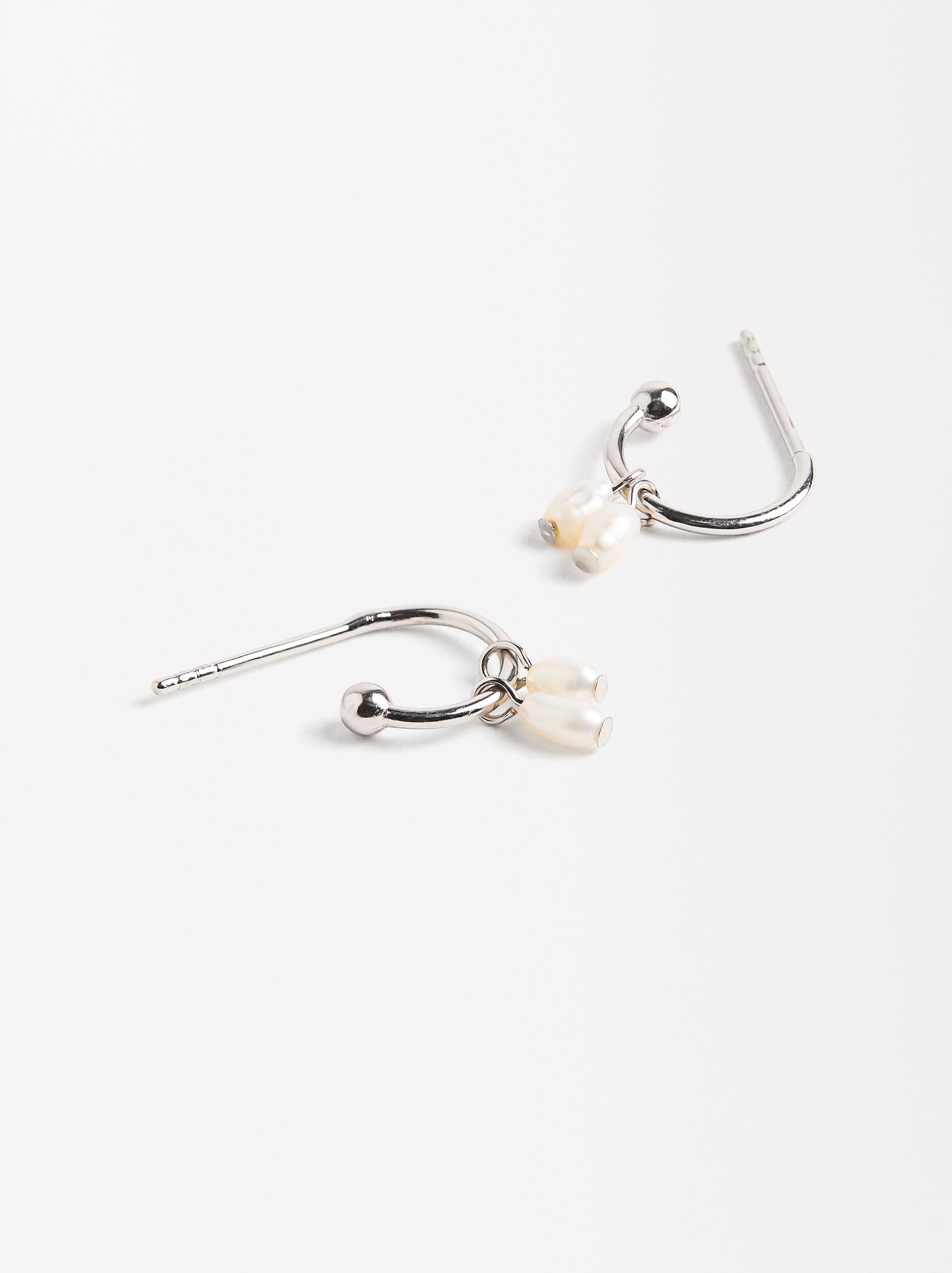 Aros Con Perlas - Plata De Ley 925