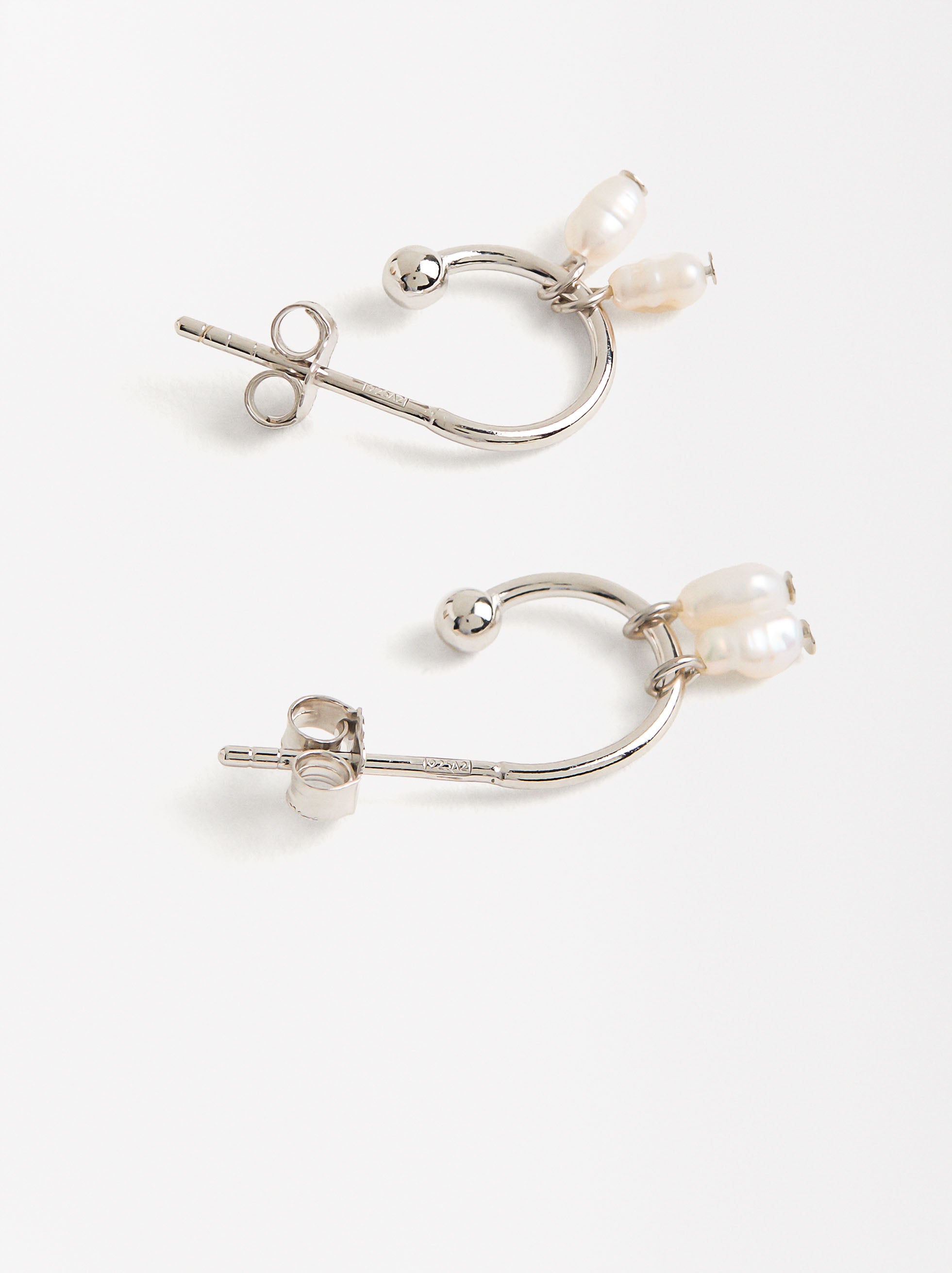 Aros Con Perlas - Plata De Ley 925