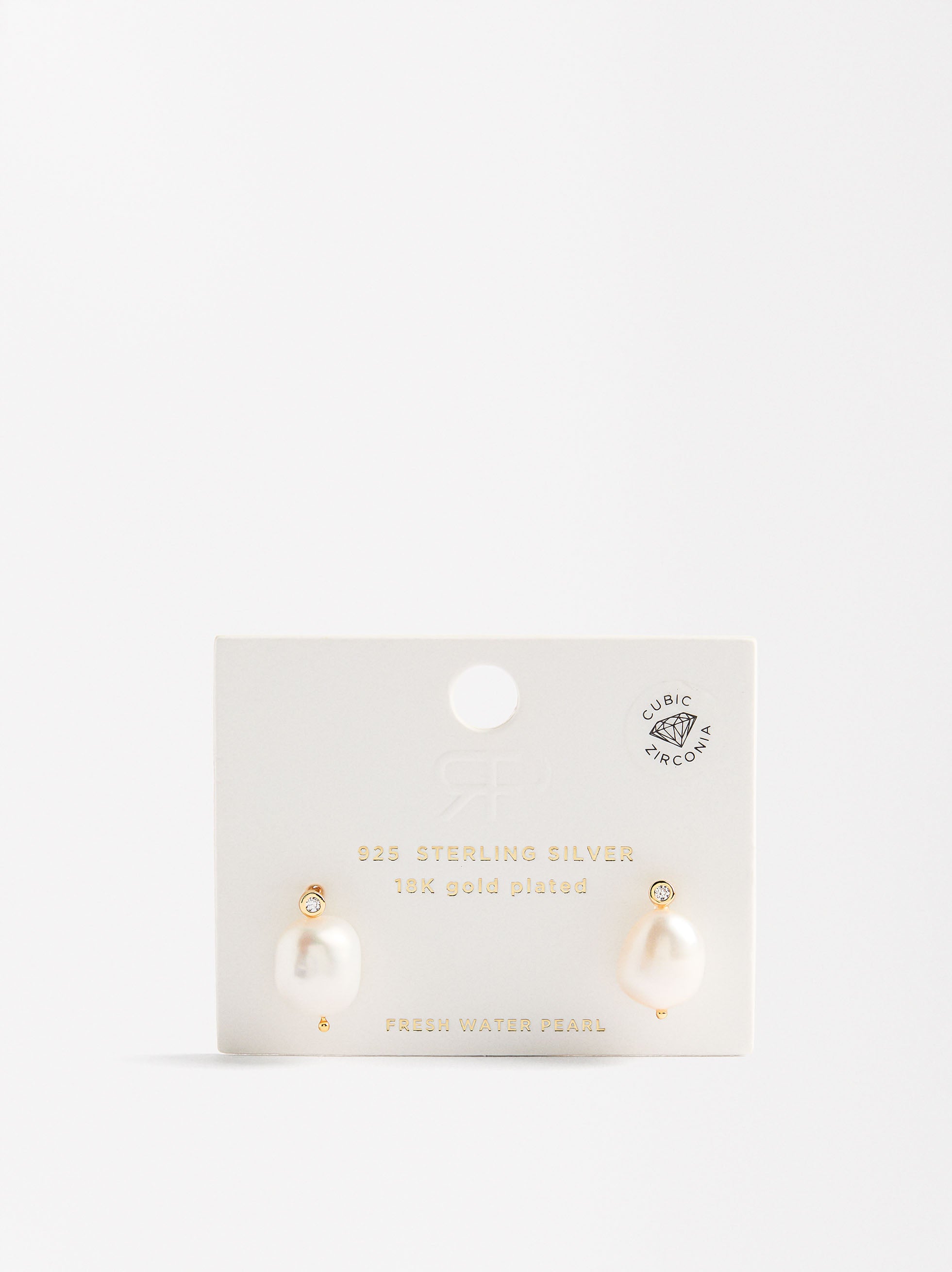 Pendientes Con Circonias Y Perlas De Agua Dulce - Plata De Ley 925