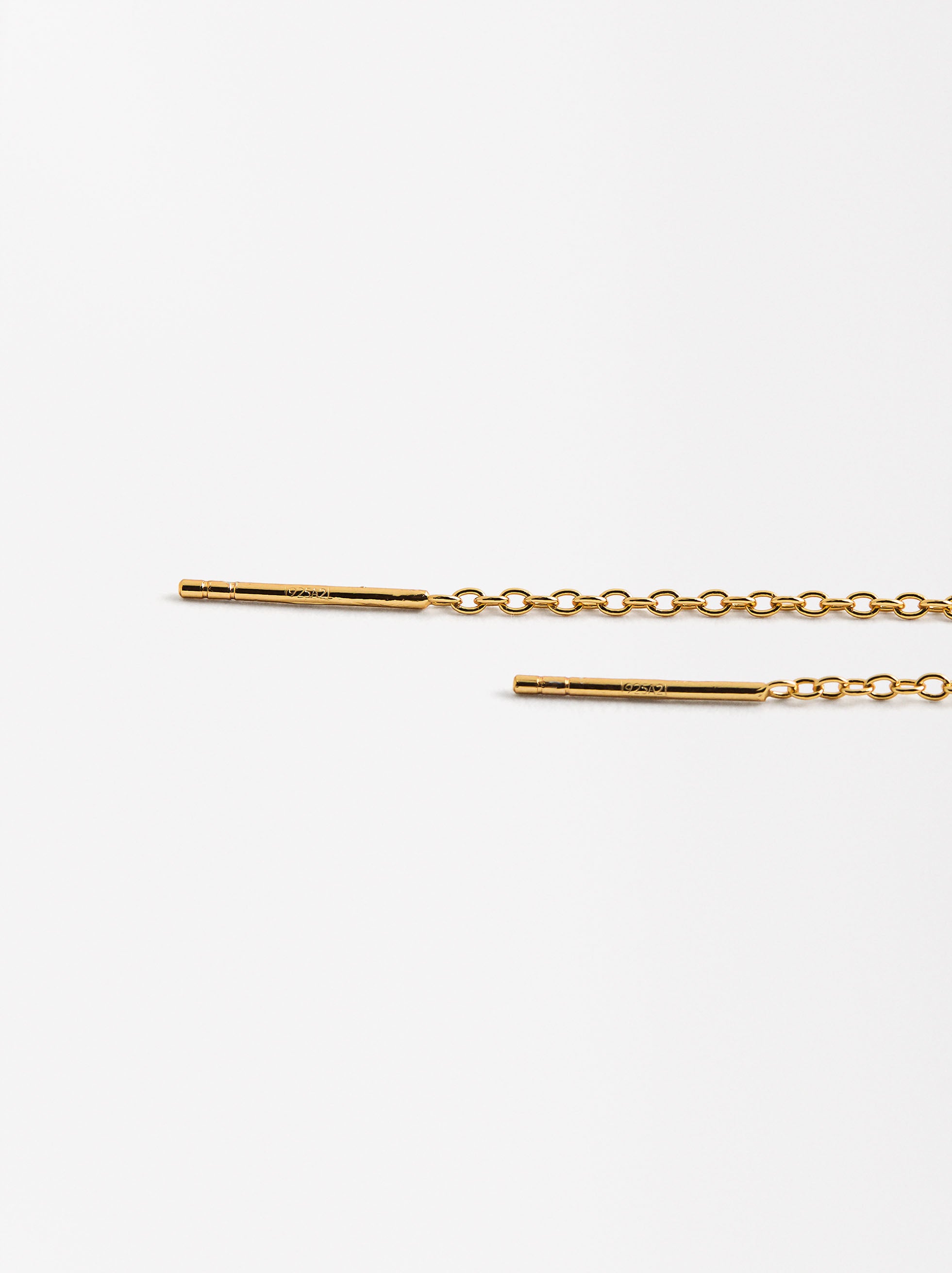 Pendientes Largos Rayo - Plata De Ley 925