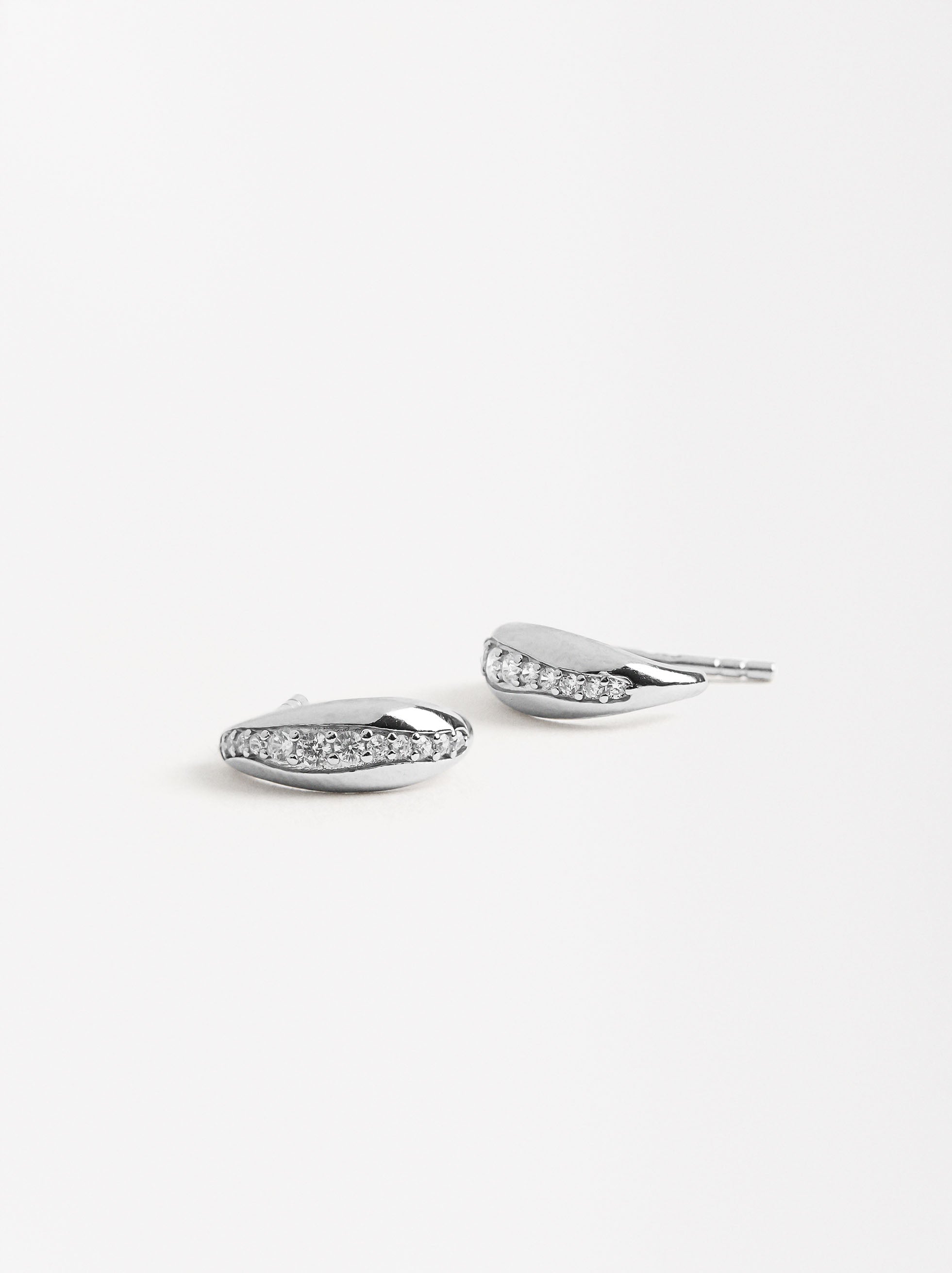 Aros Con Circonias - Plata De Ley 925