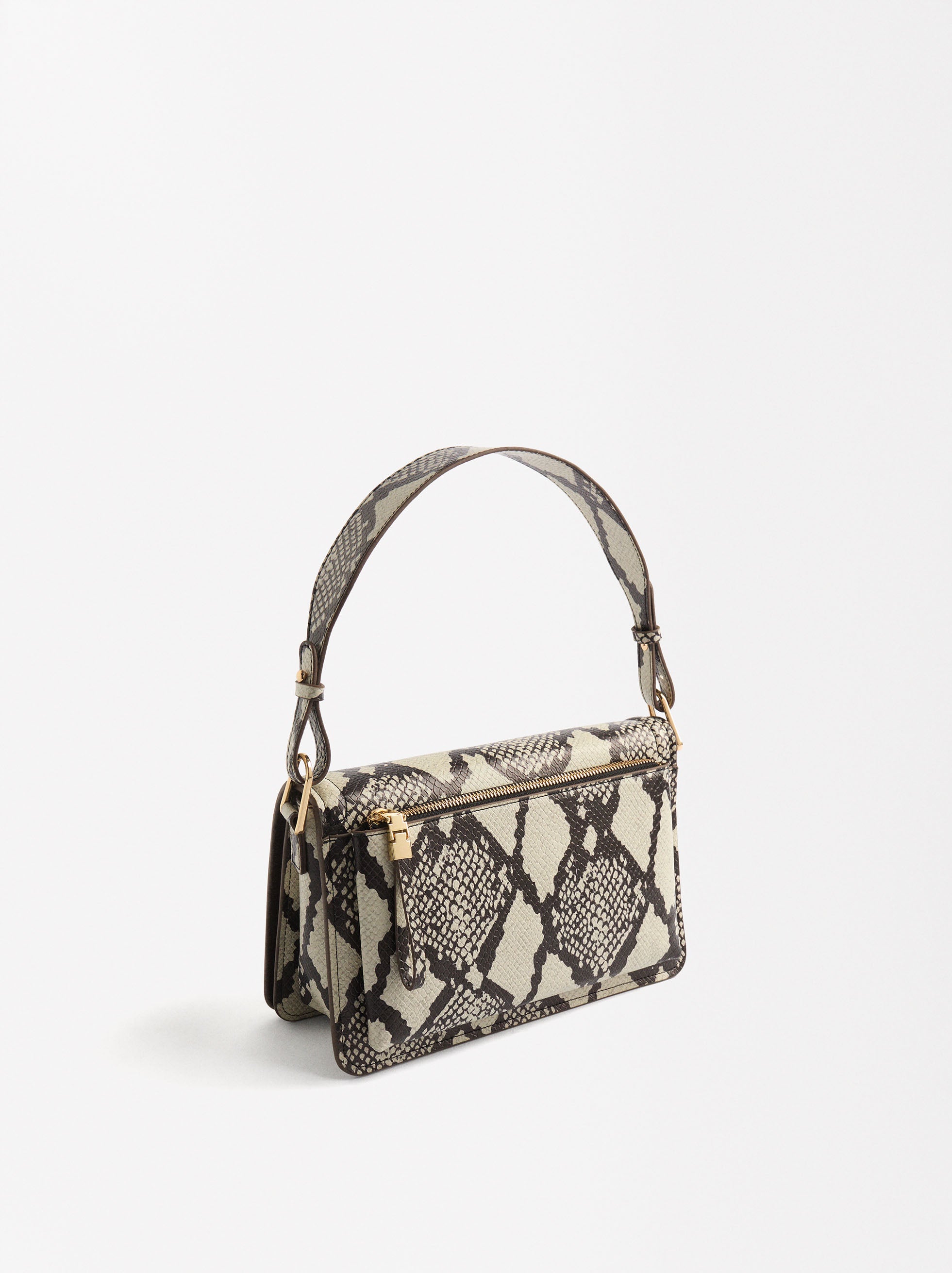 Bolso De Hombro Con Estampado Y Grabado Animal