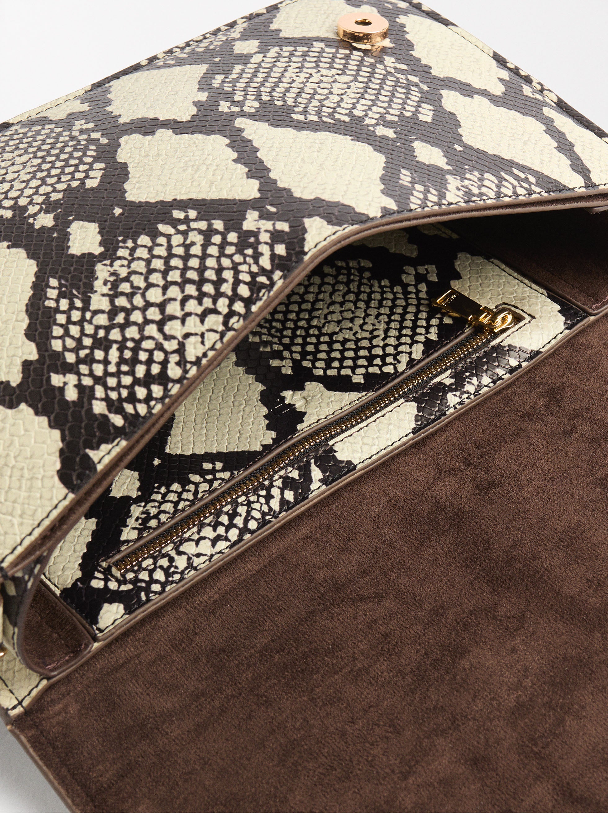 Bolso De Hombro Con Estampado Y Grabado Animal