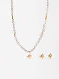 Set De Collar Con Aretes Estrella - Acero Inoxidable