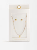 Set De Collar Con Aretes Estrella - Acero Inoxidable