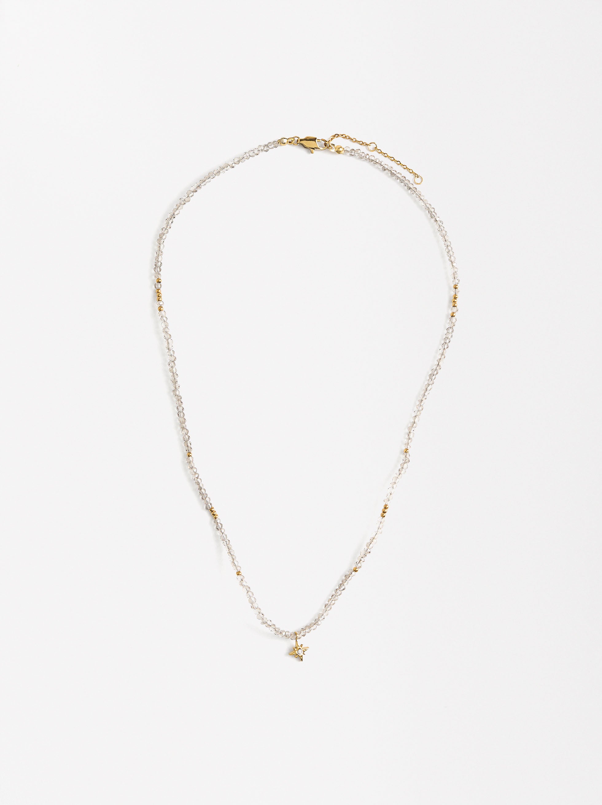 Set De Collar Con Aretes Estrella - Acero Inoxidable