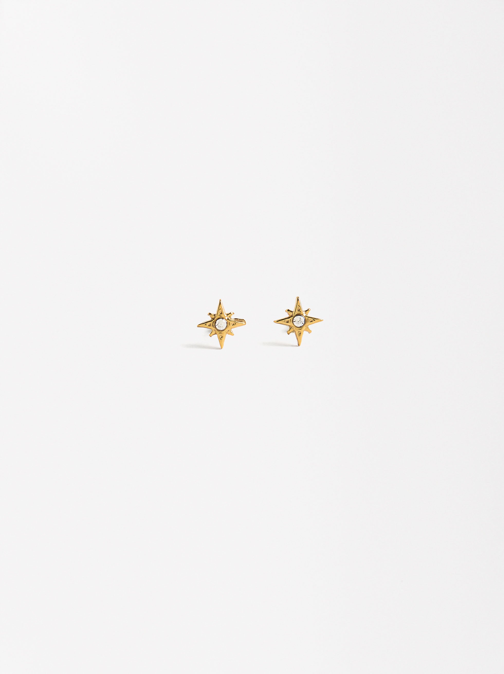 Set De Collar Con Aretes Estrella - Acero Inoxidable