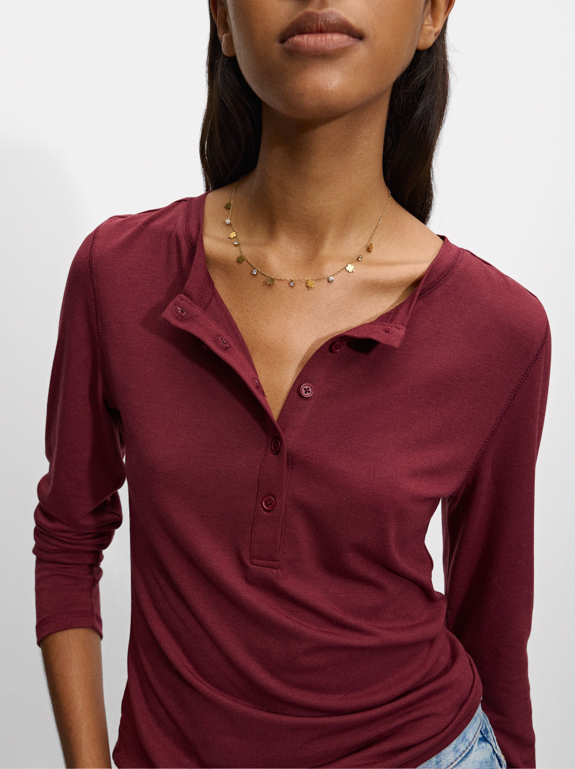 Set De Collar Con Pendientes Trébol - Acero Inoxidable