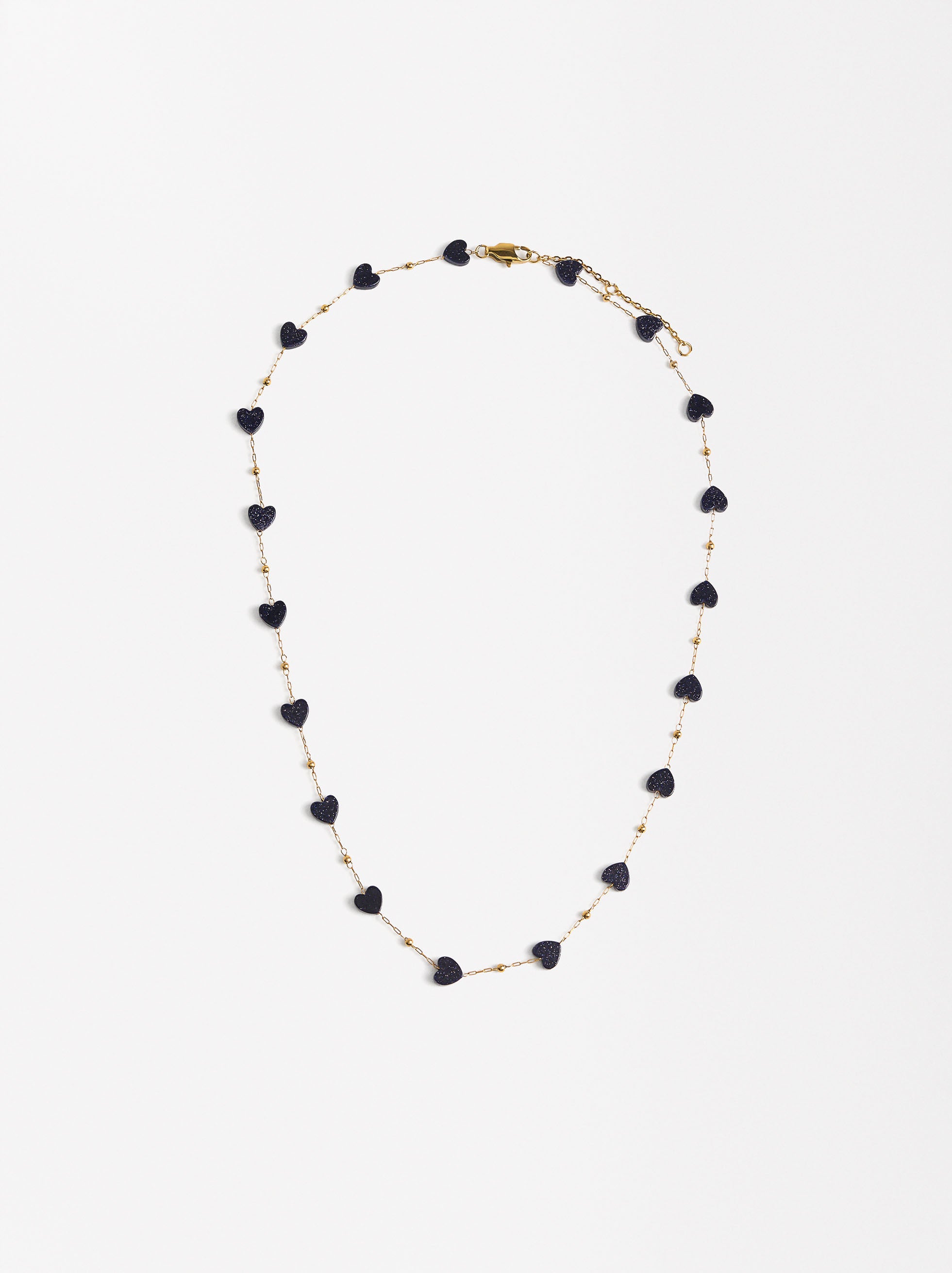 Set De Collar Con Aretes Corazón - Acero Inoxidable