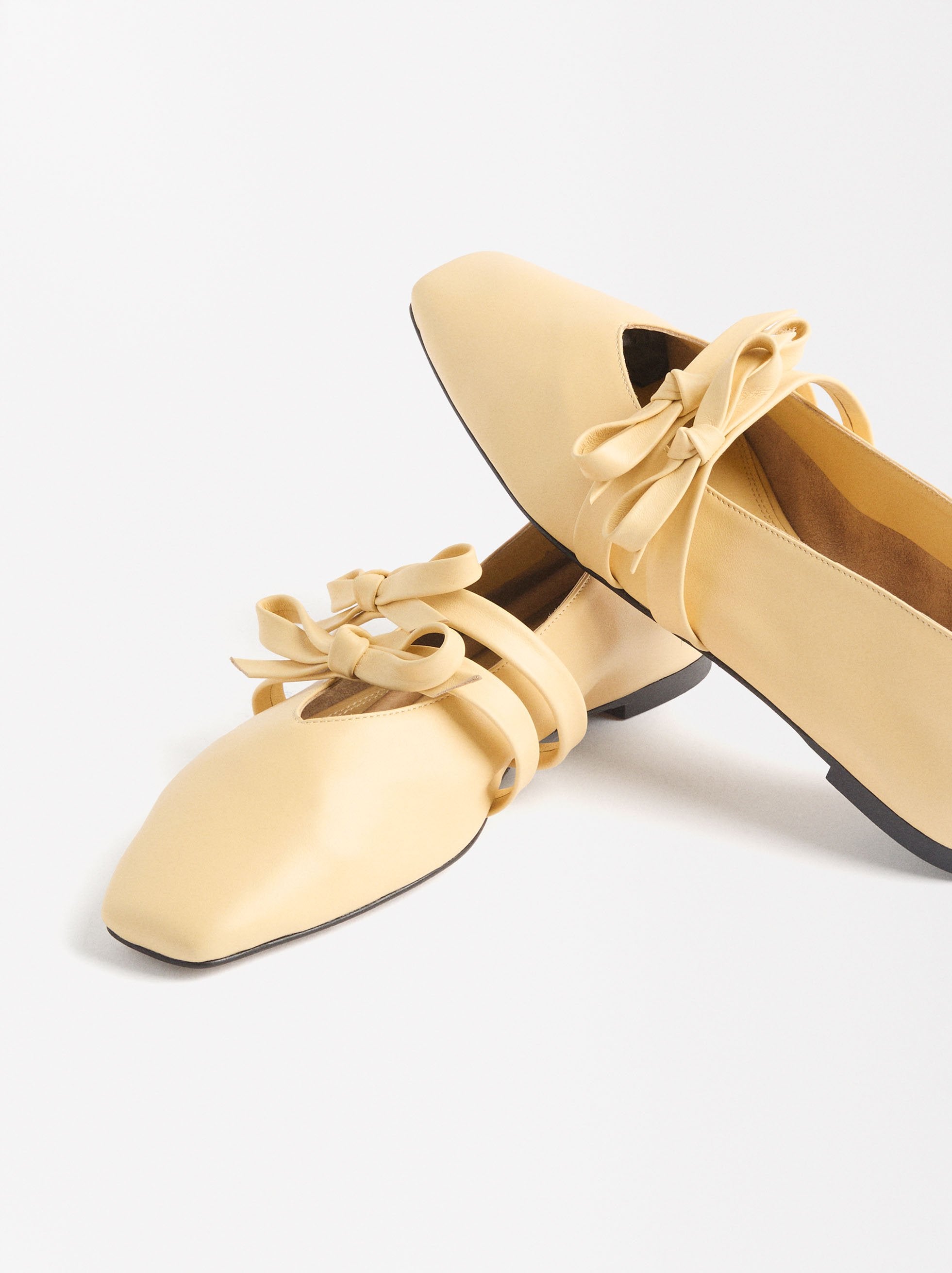 Bailarinas De Piel Con Lazos