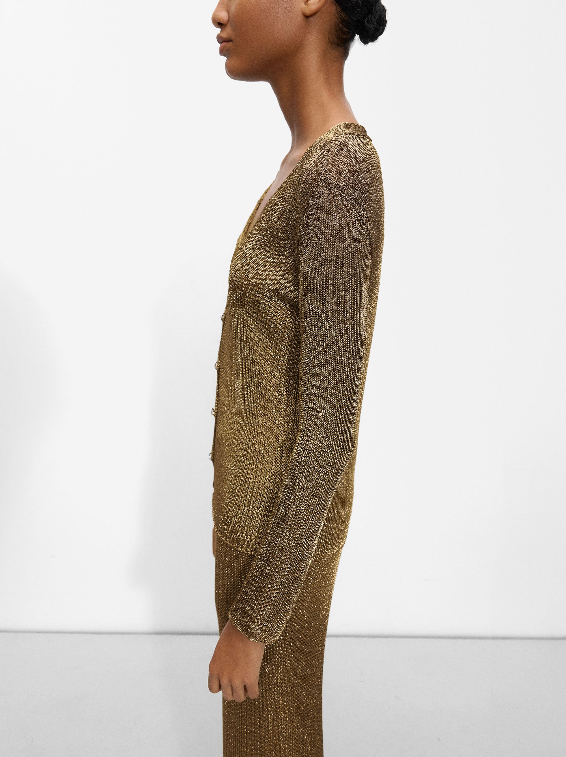 Cárdigan De Punto Lurex