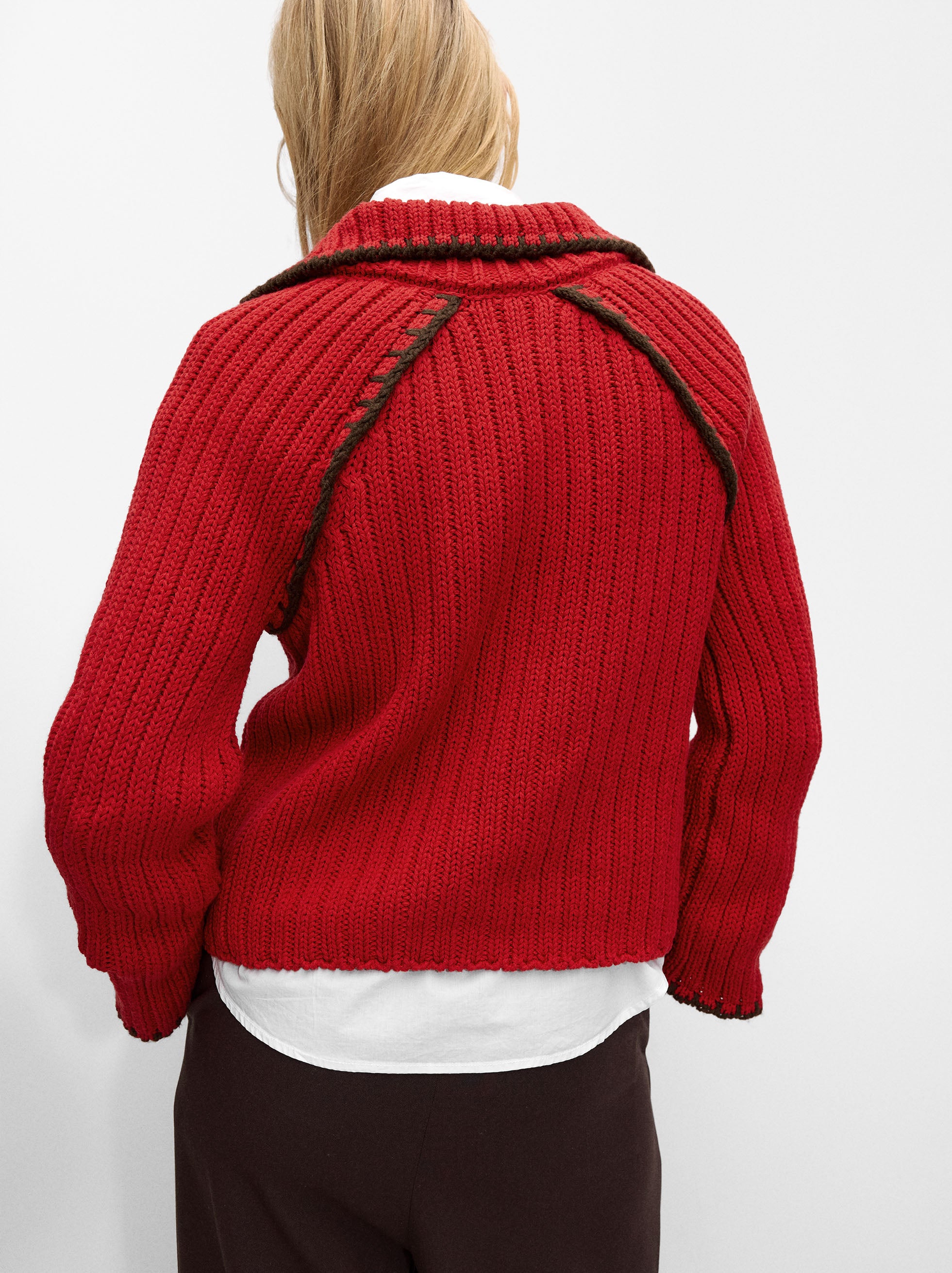 Jersey De Punto Con Pespuntes
