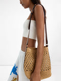 Bolso Hombro Efecto Rafia