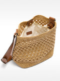 Bolso Hombro Efecto Rafia