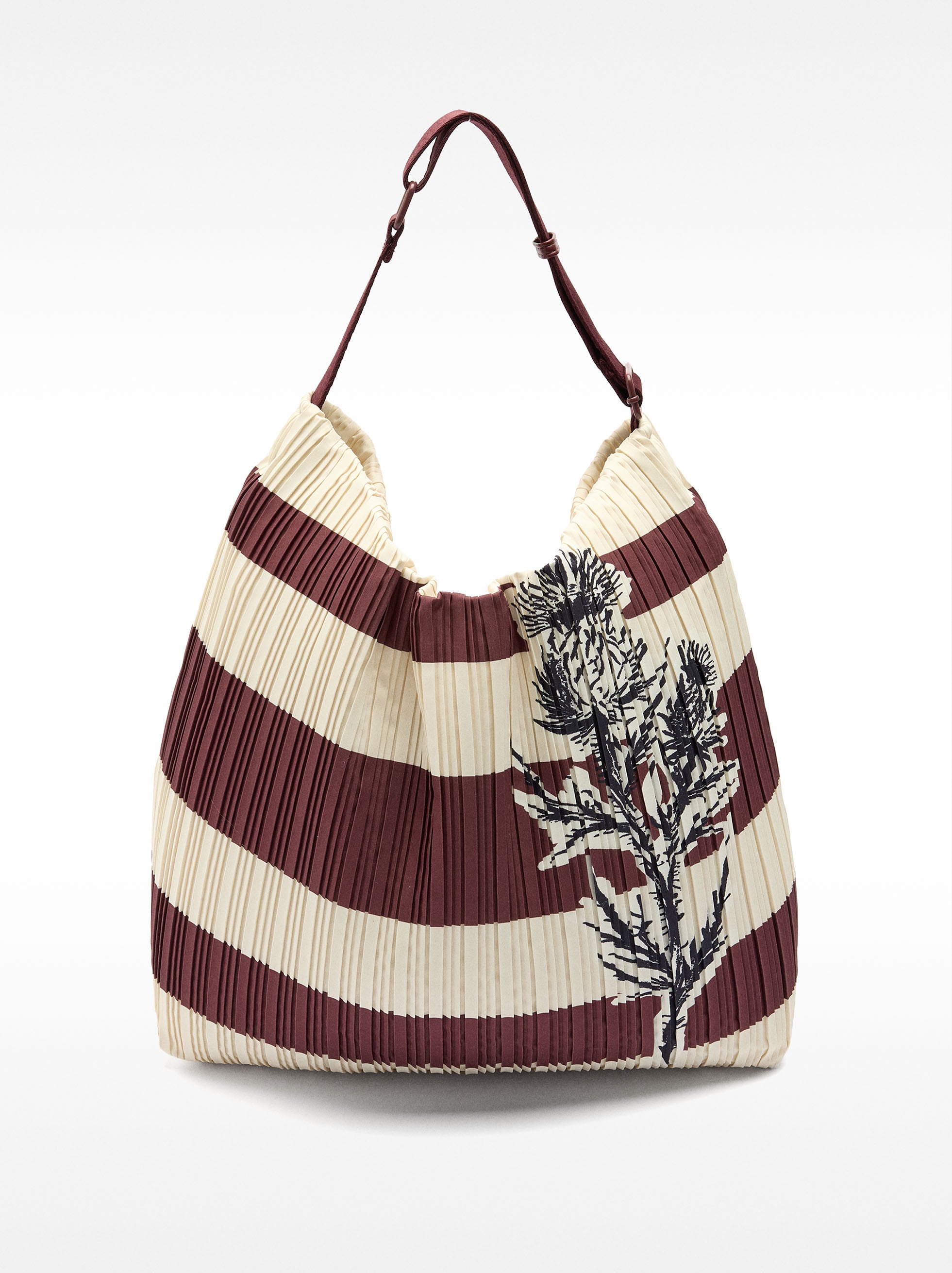Striped Nylon Shoulder Bag