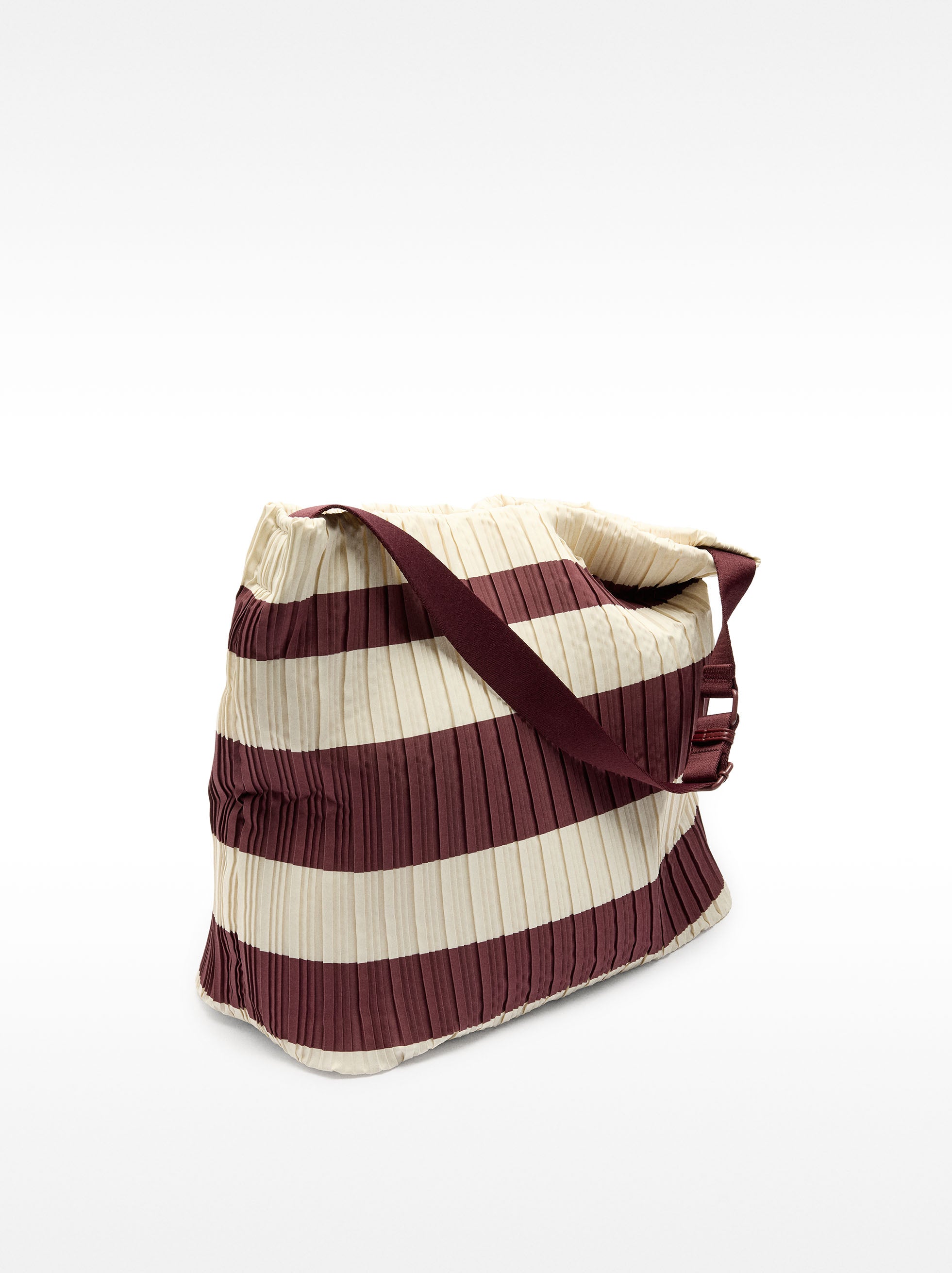 Striped Nylon Shoulder Bag