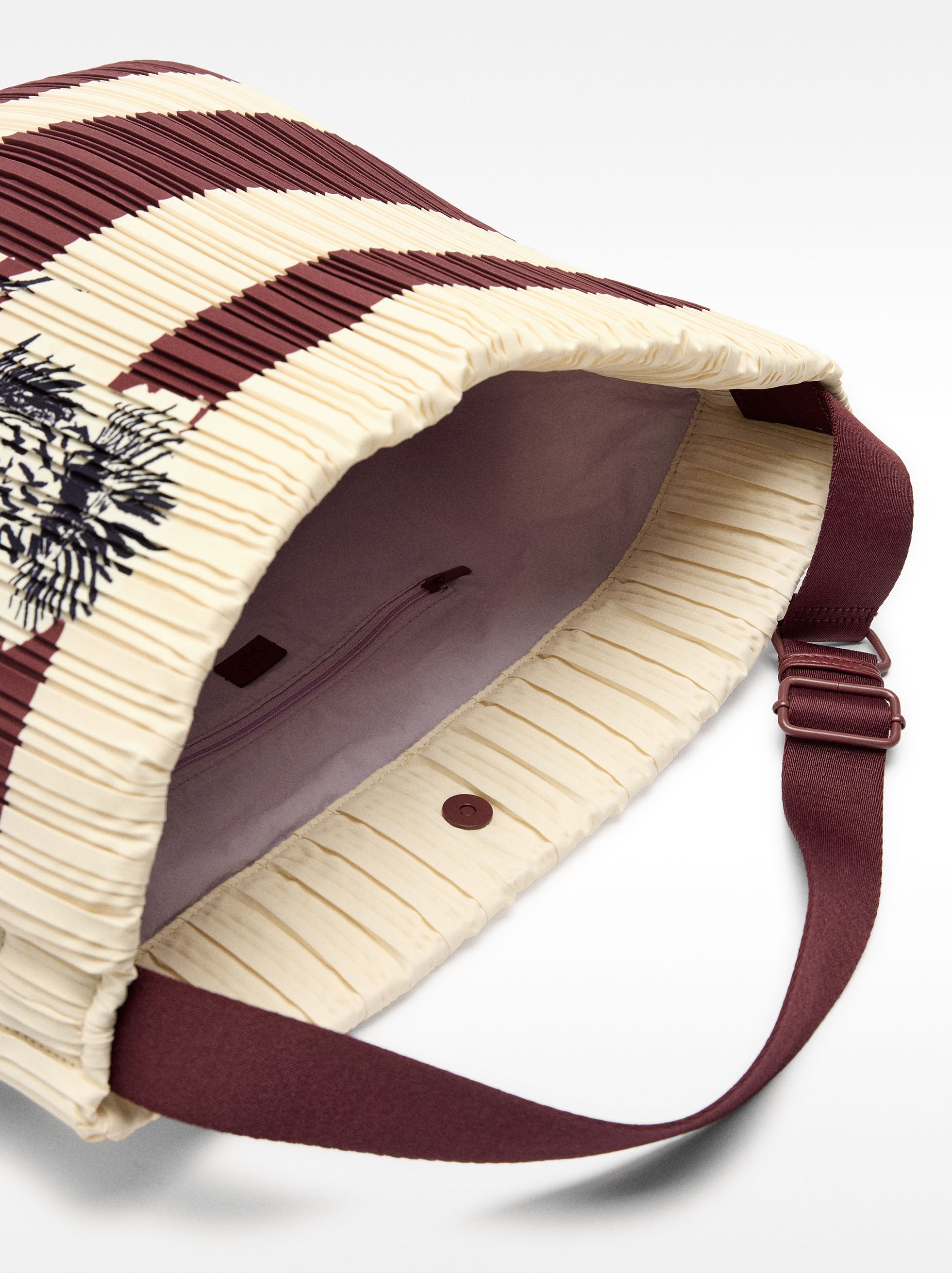 Striped Nylon Shoulder Bag