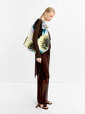 Bolso De Hombro Nylon Con Estampado Floral