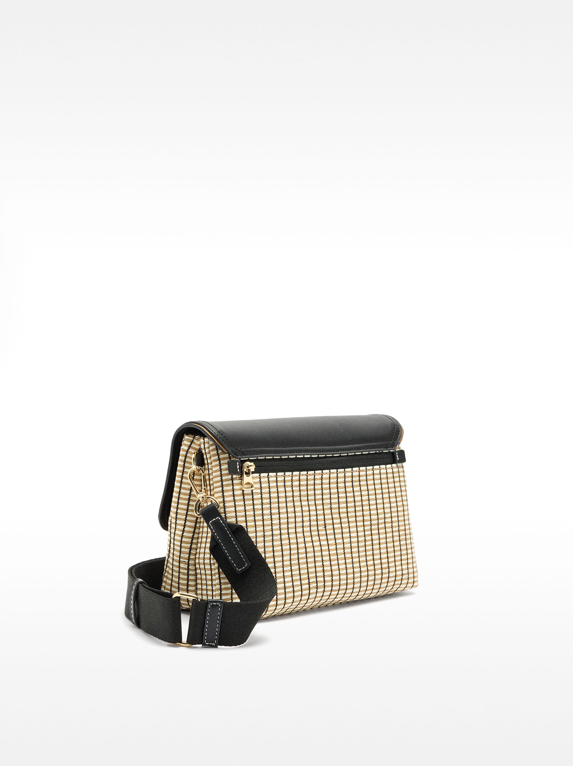 Cartera Bandolera Efecto Rafia A Rayas