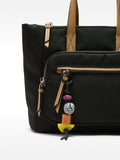Bolso Tote De Nylon Con Colgante