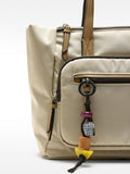 Bolso Tote De Nylon Con Colgante