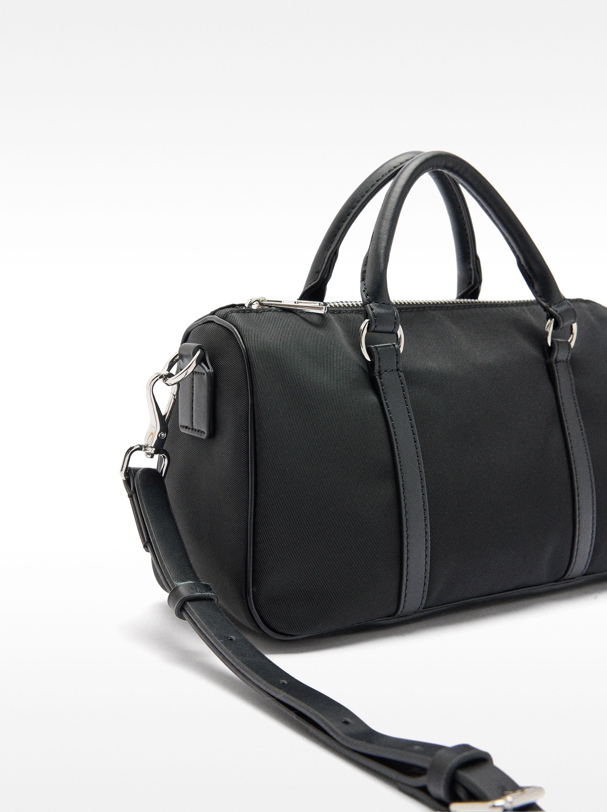 Bolso Tote De Nylon Com Bandolera