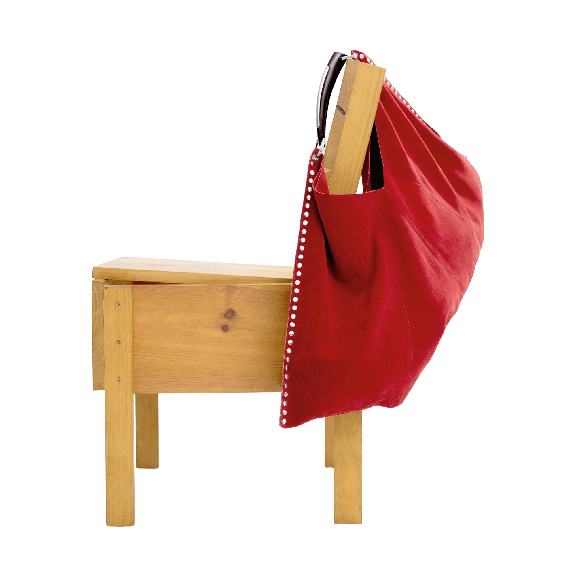 Bolso De Hombro En Piel De Ante Con Tachuelas