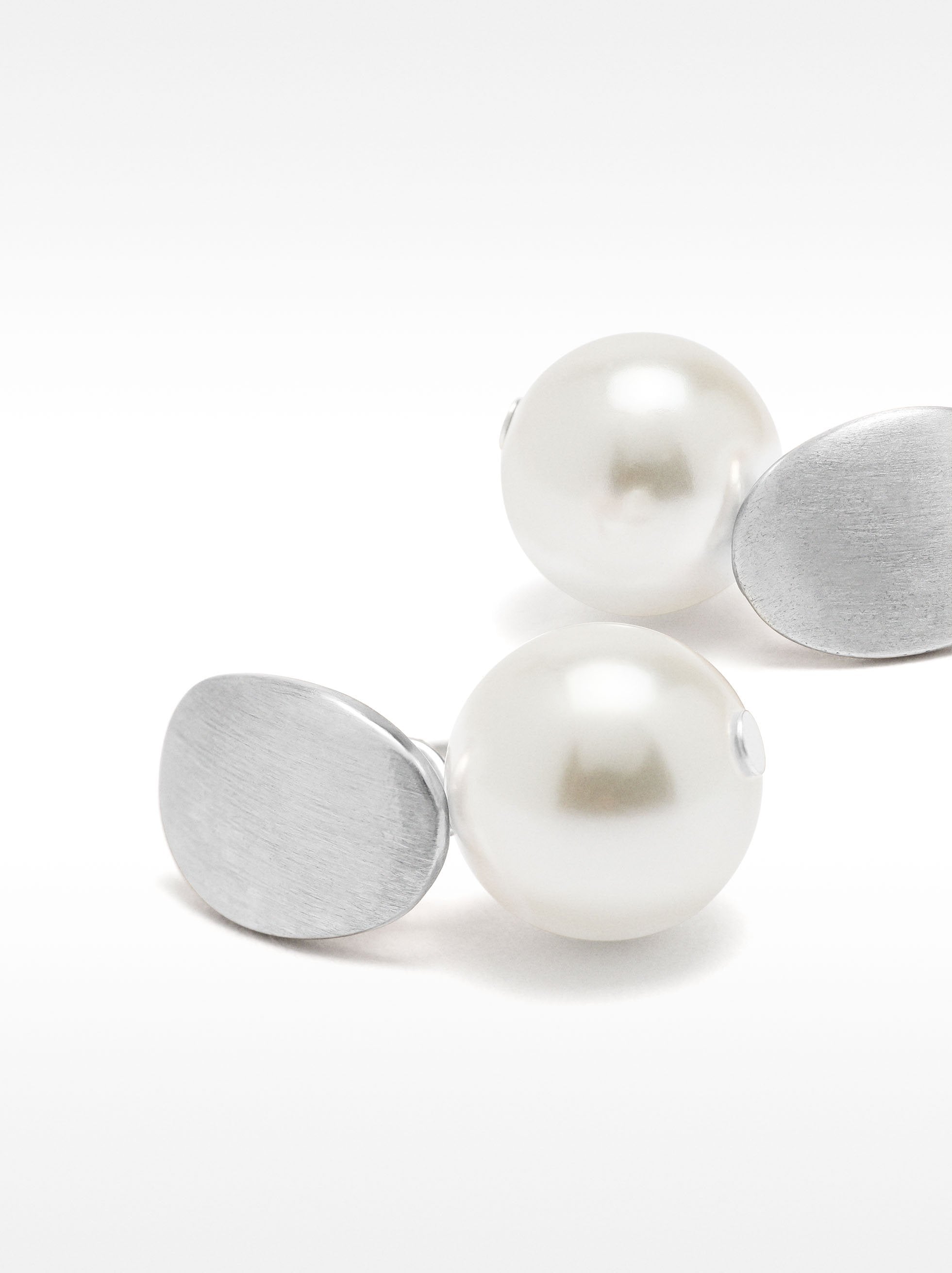 Aretes Plateados Con Piedra