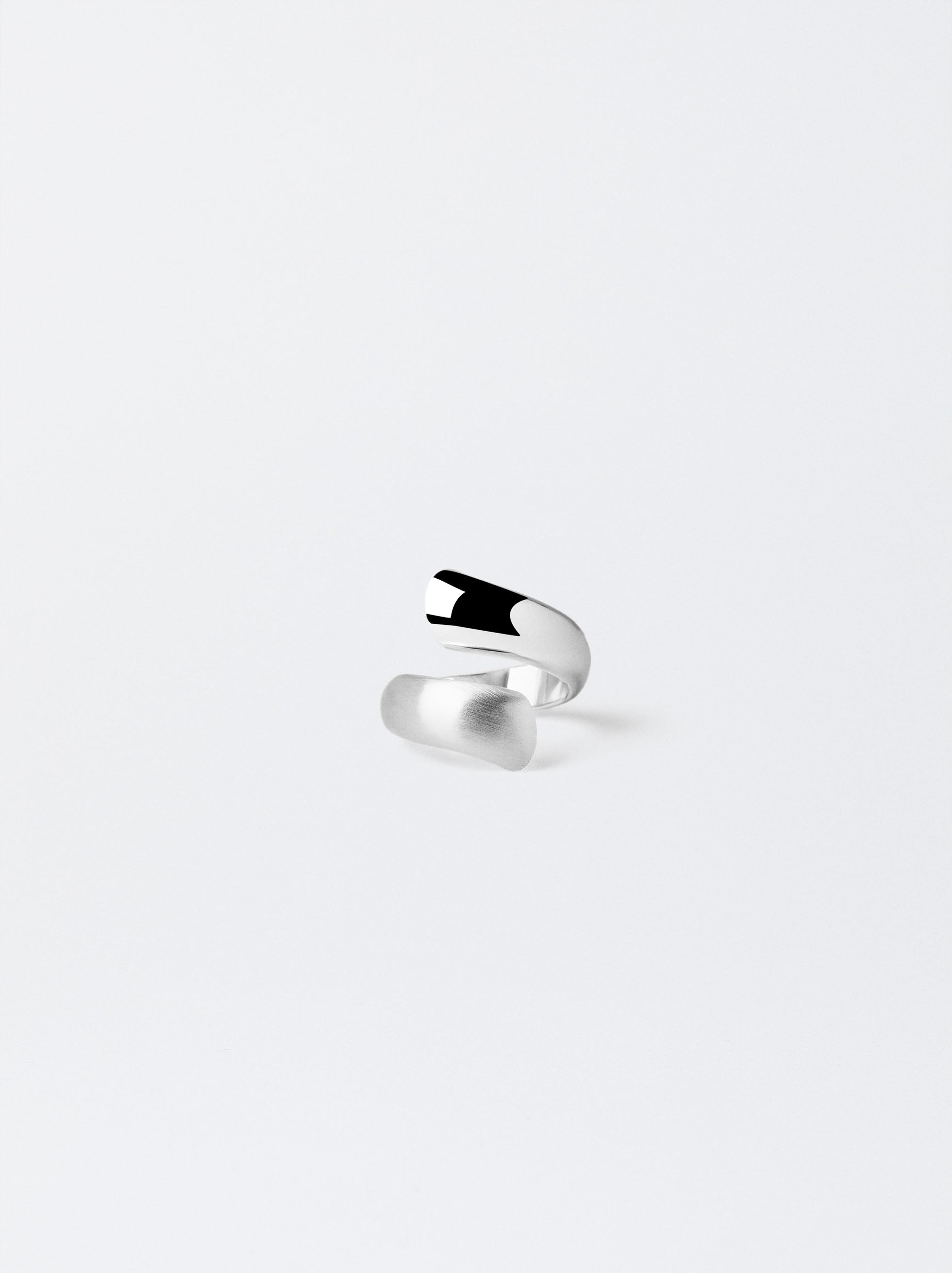 Anillo En Espiral Plateado