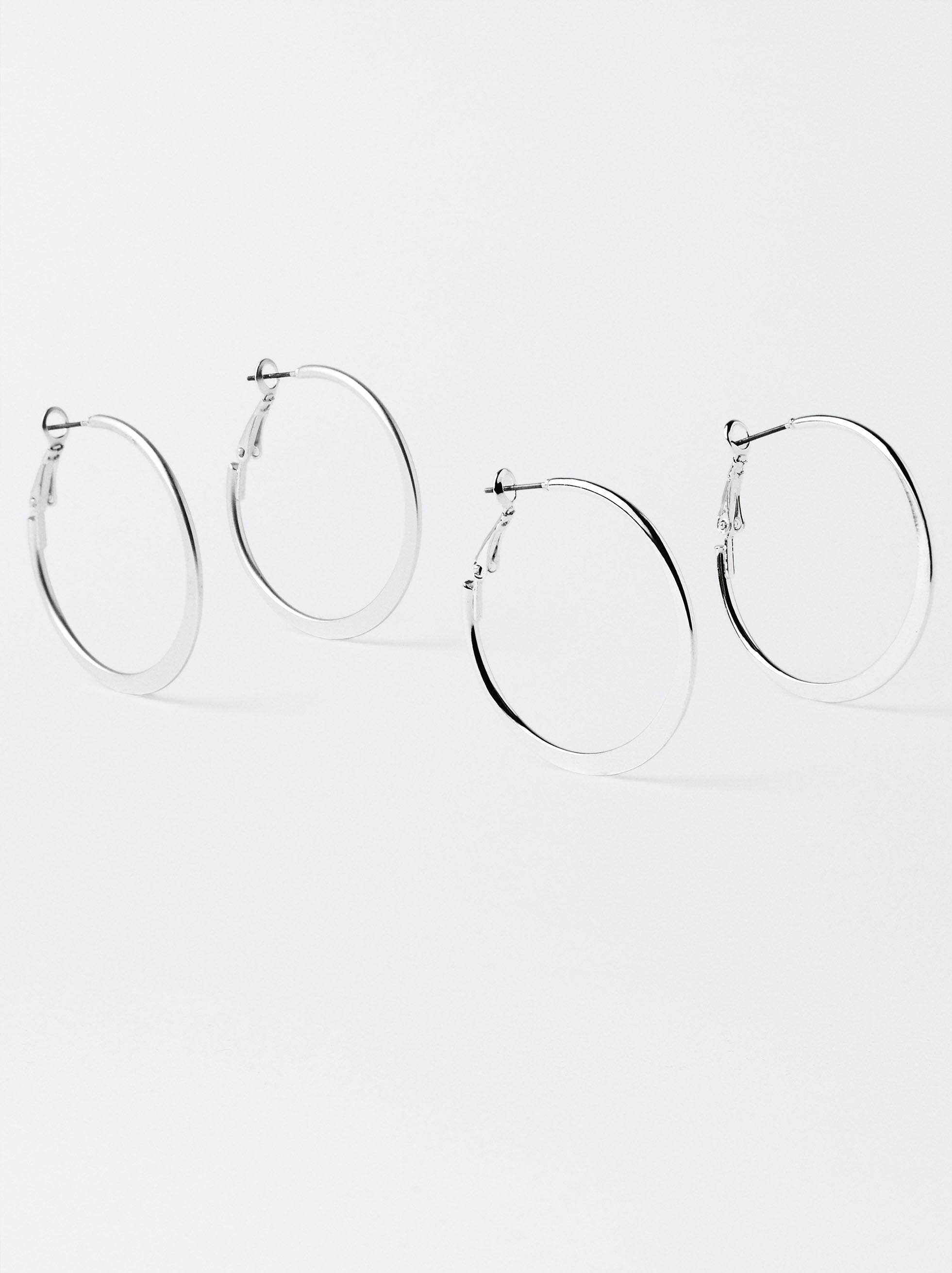 Conjunto De Aros Plateados