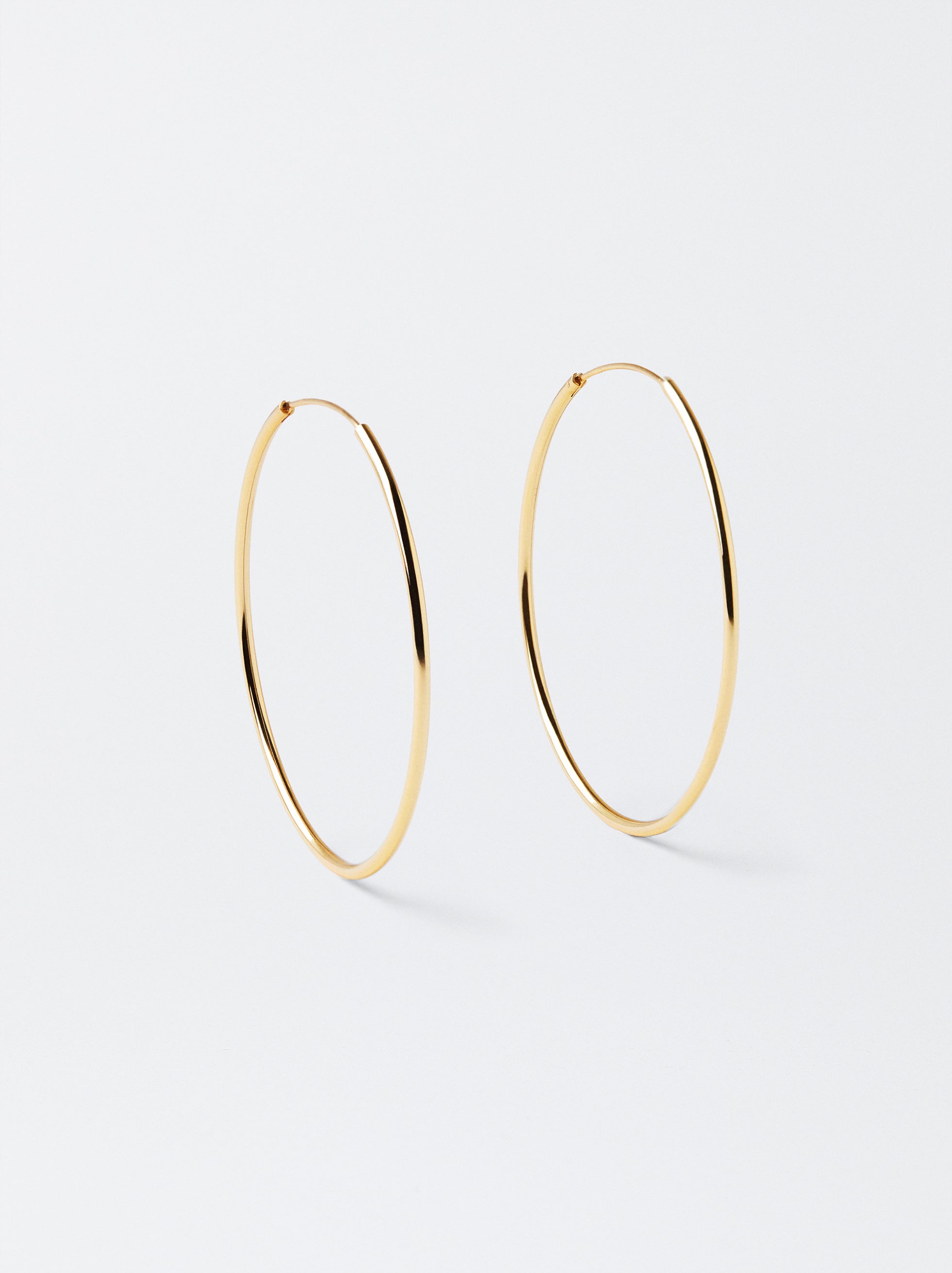 Aretes De Aro Largos De Plata 925