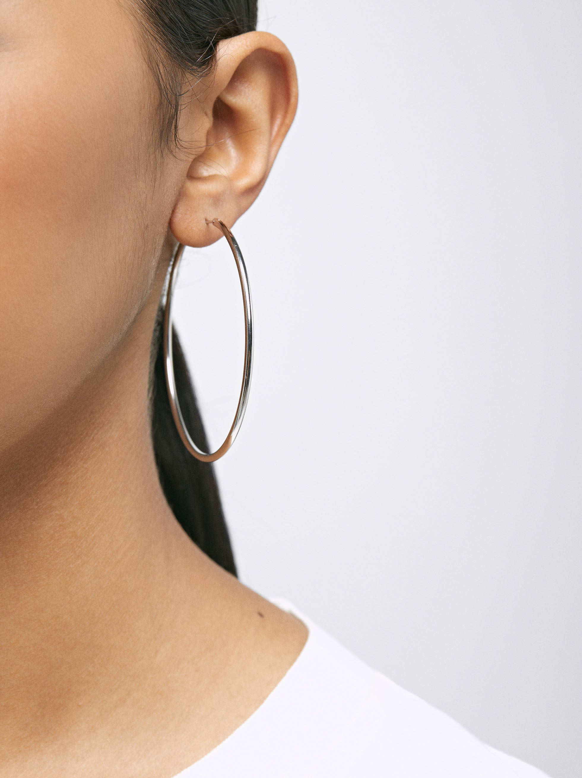 Aretes De Aro Largos De Plata 925