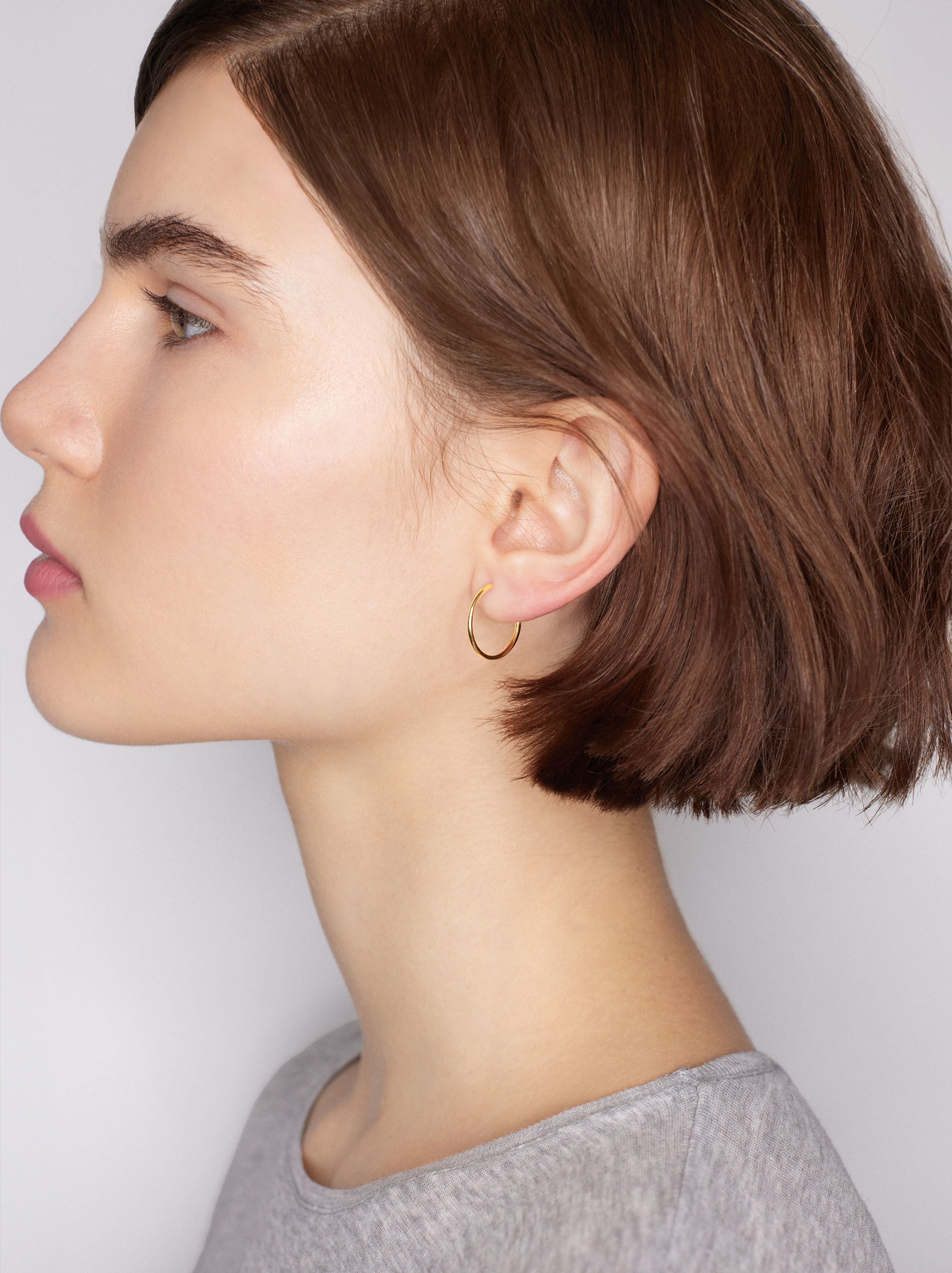 Aretes De Aro Cortos De Plata 925