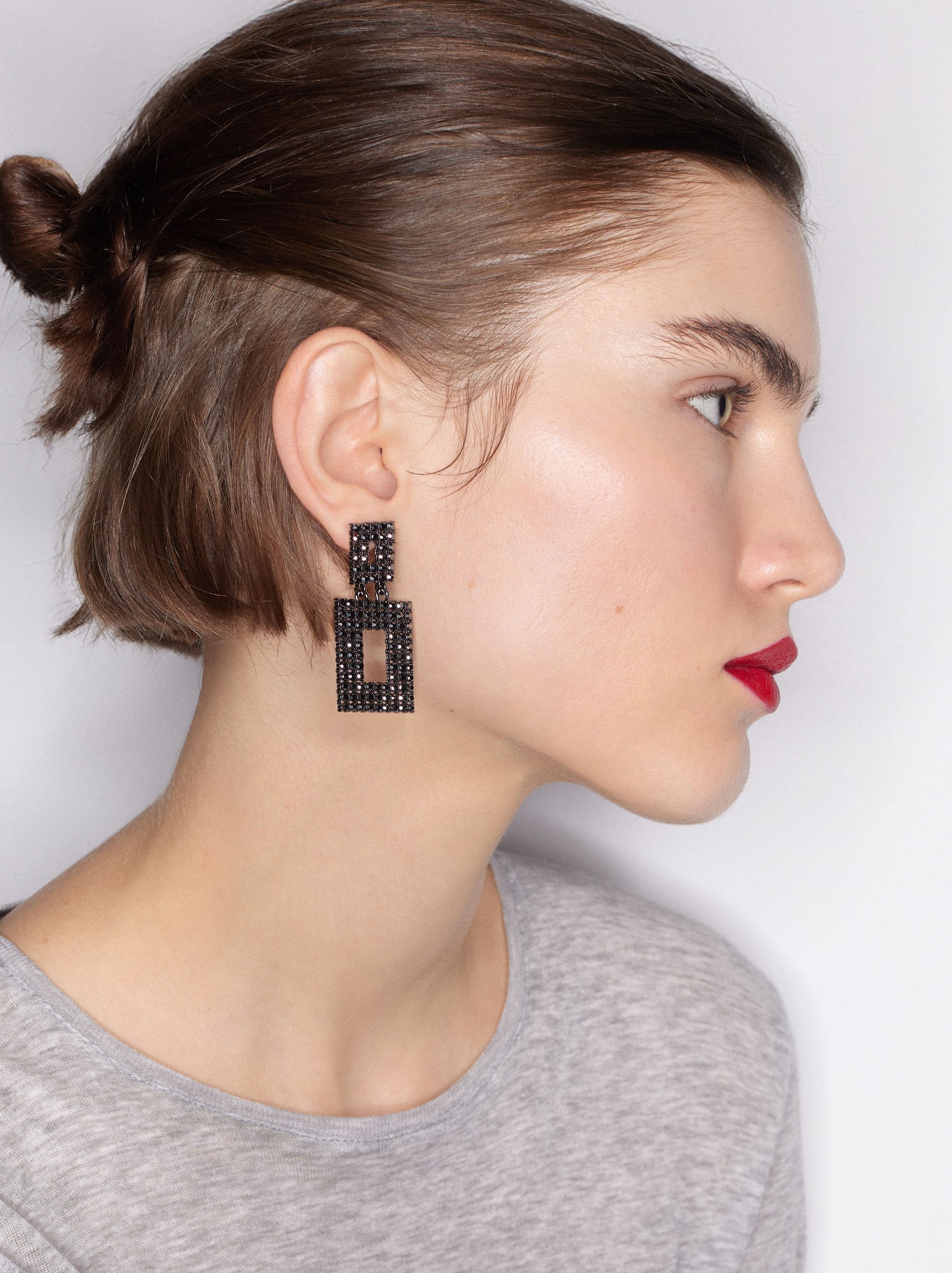 Aretes Medianos Con Cristales