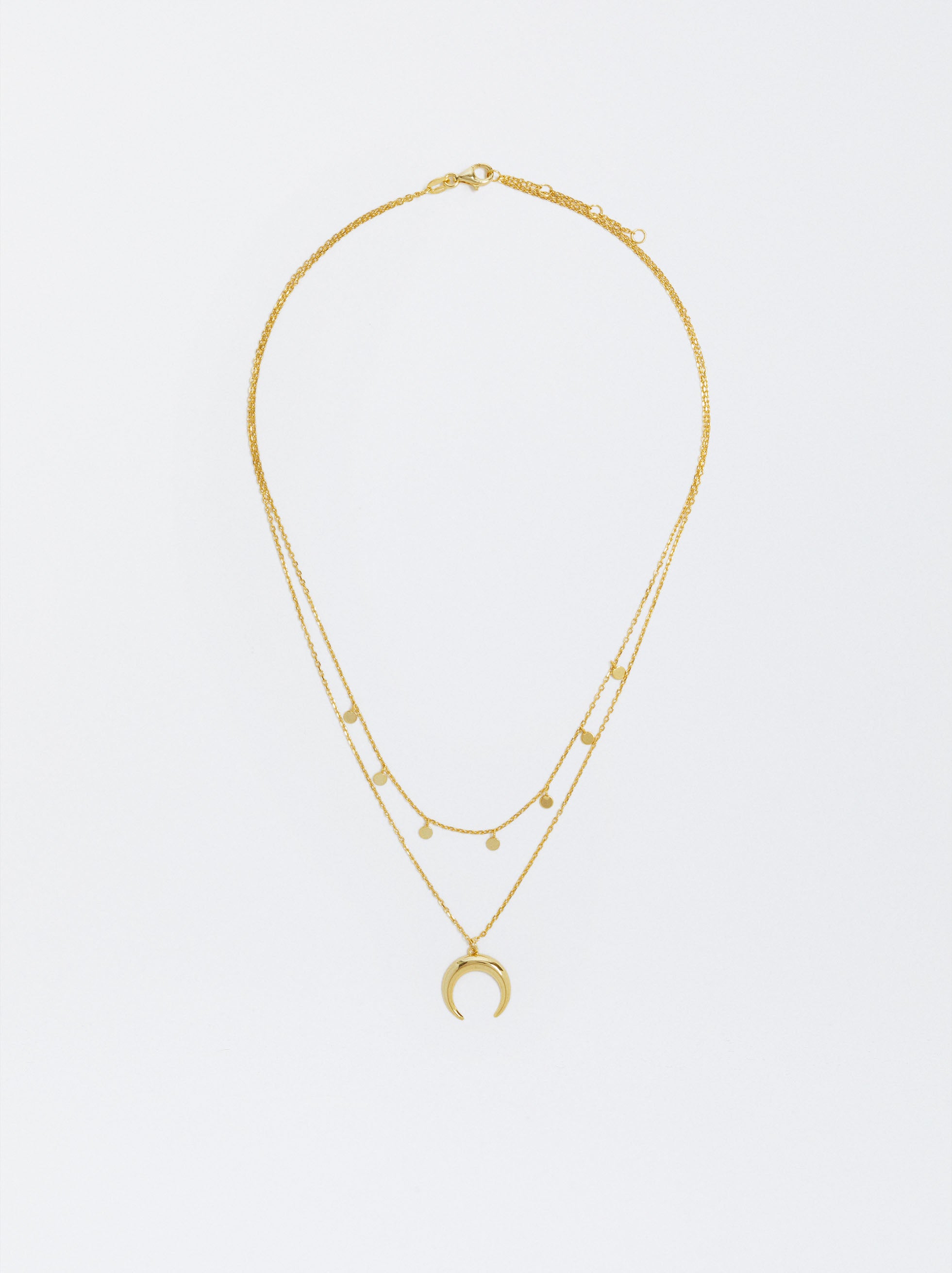 Collar Corto De Plata 925 Con Cuerno