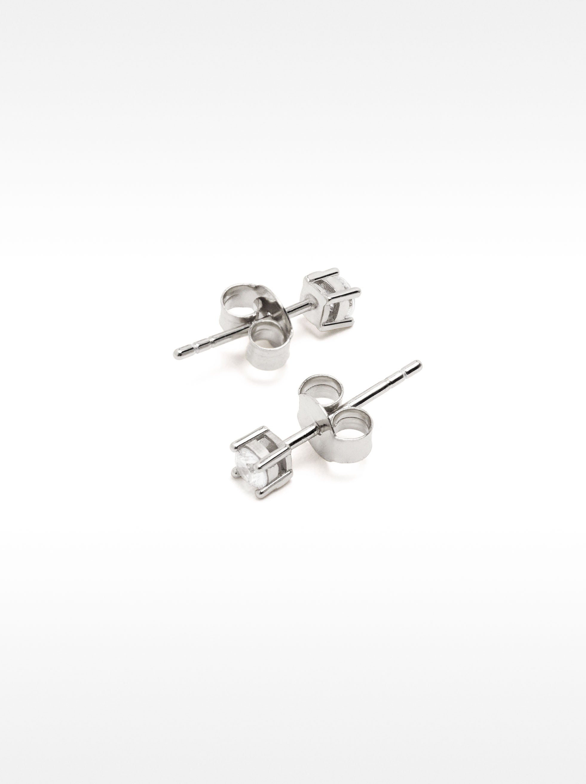 Aretes Cortos De Plata 925 Con Circonitas