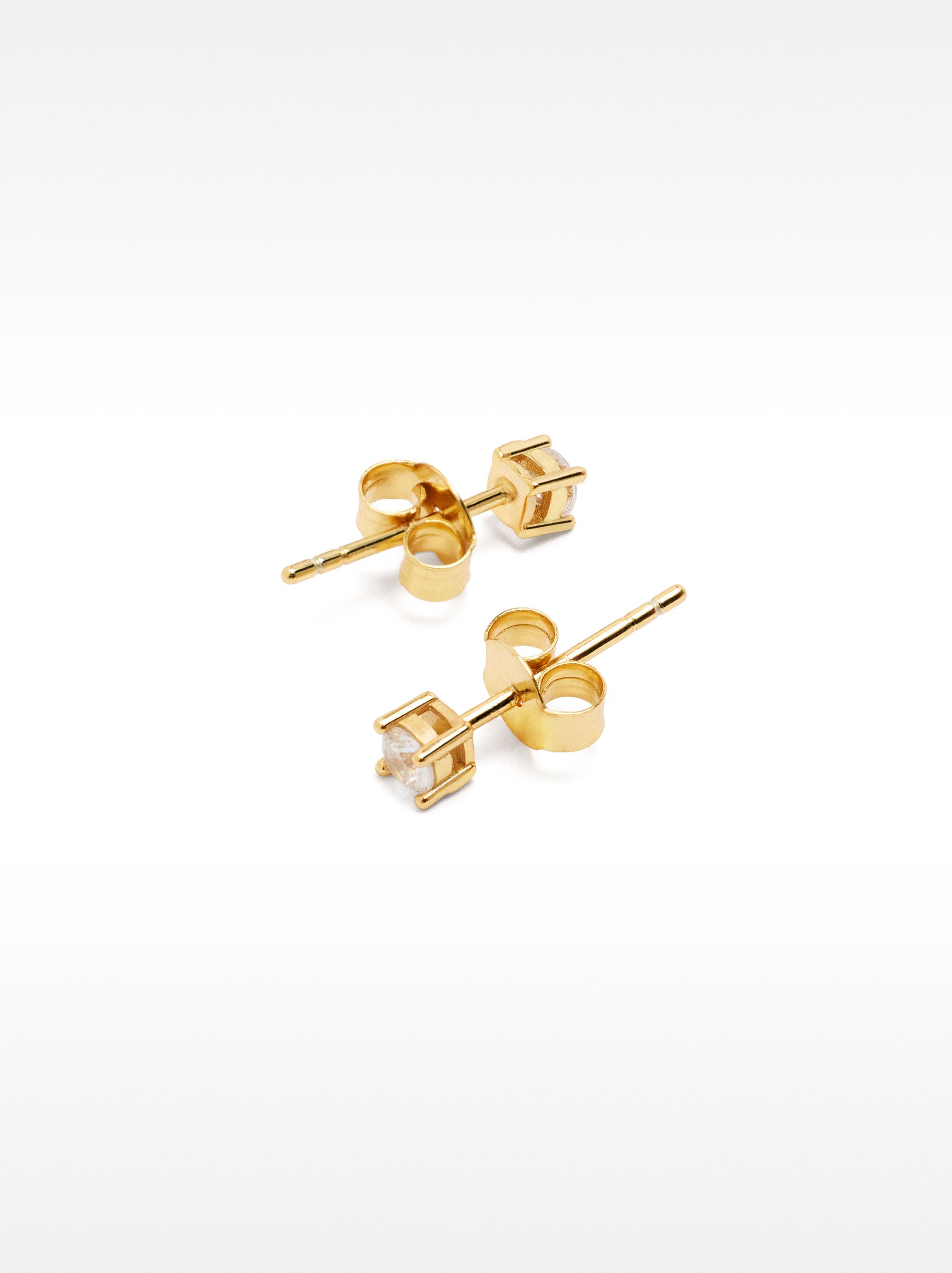 Aretes Cortos De Plata 925 Con Circonitas